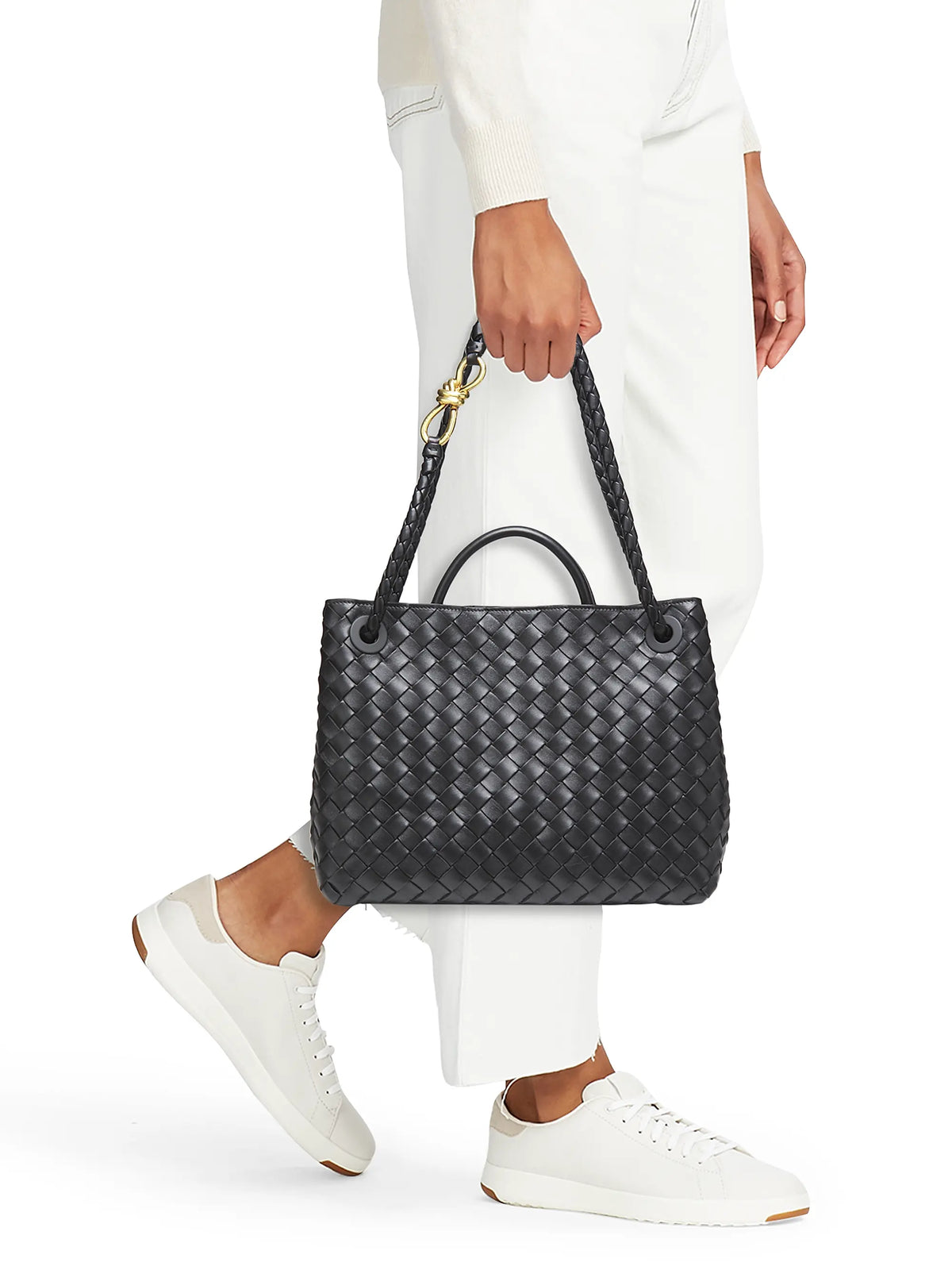 Bottega Veneta Medium Andiamo Intrecciato Leather Top-Handle Bag
