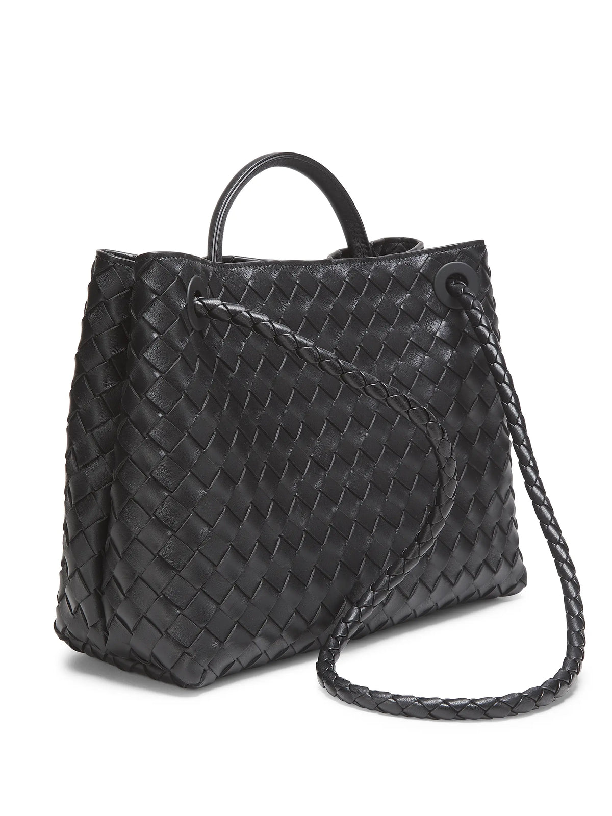 Bottega Veneta Medium Andiamo Intrecciato Leather Top-Handle Bag