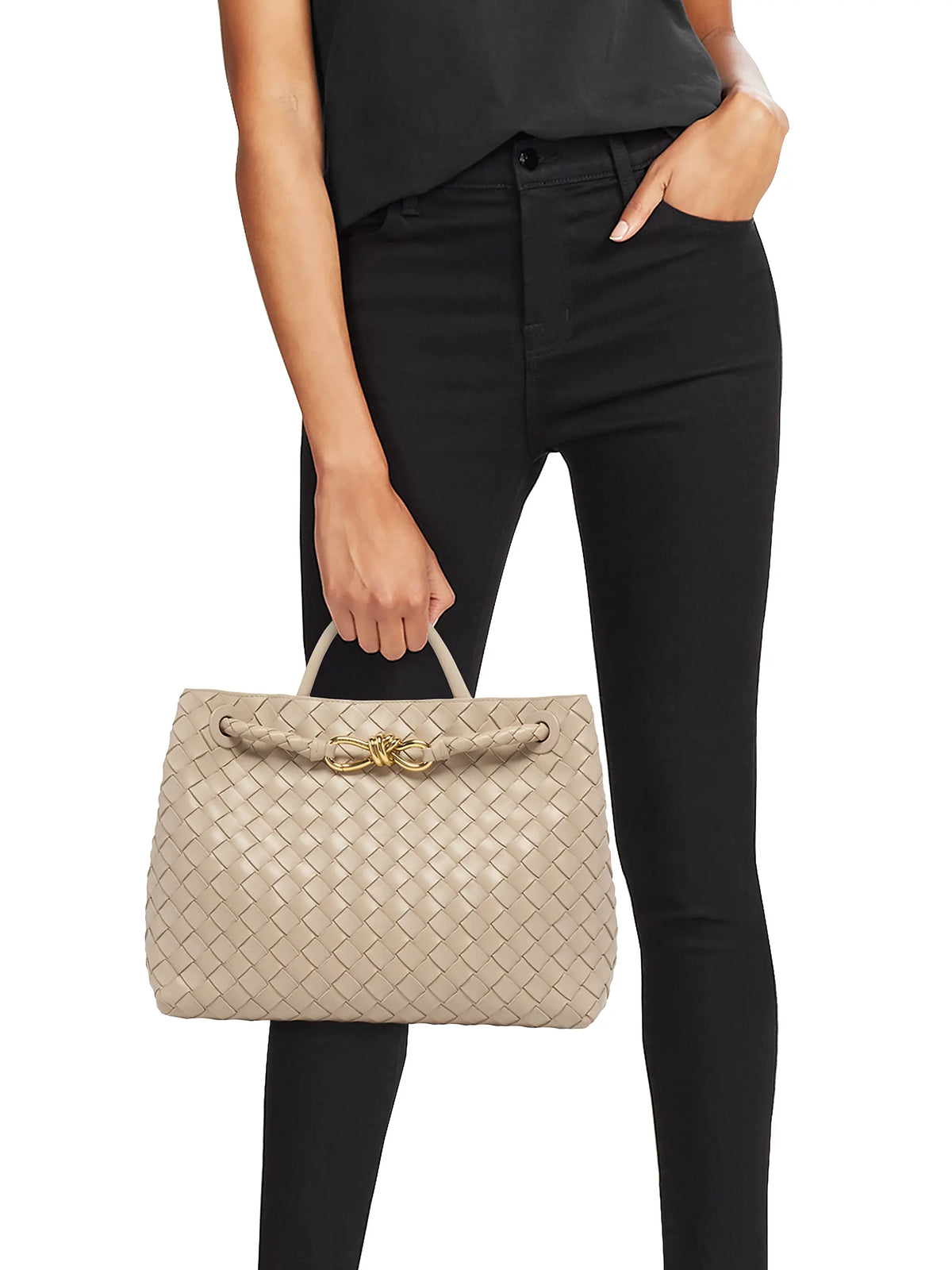 Bottega Veneta Medium Andiamo Intrecciato Leather Top-Handle Bag
