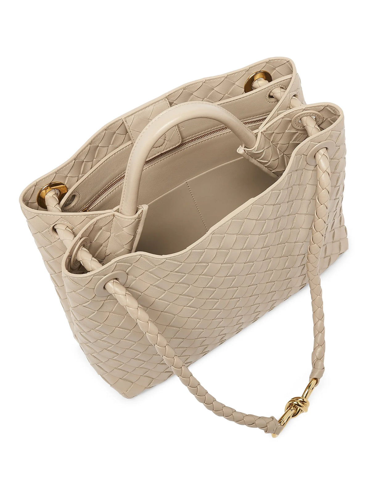 Bottega Veneta Medium Andiamo Intrecciato Leather Top-Handle Bag