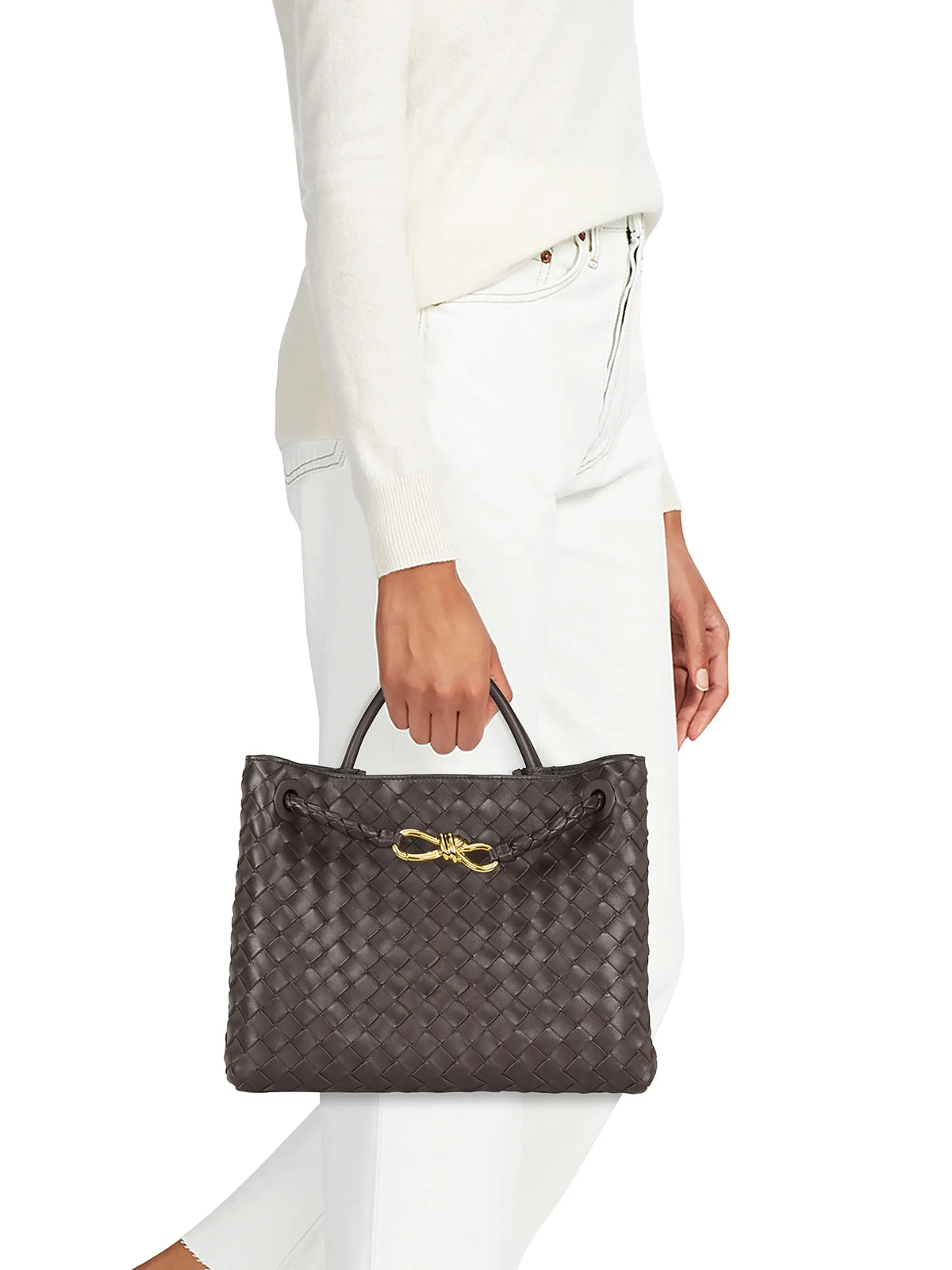 Bottega Veneta Medium Andiamo Intrecciato Leather Top-Handle Bag