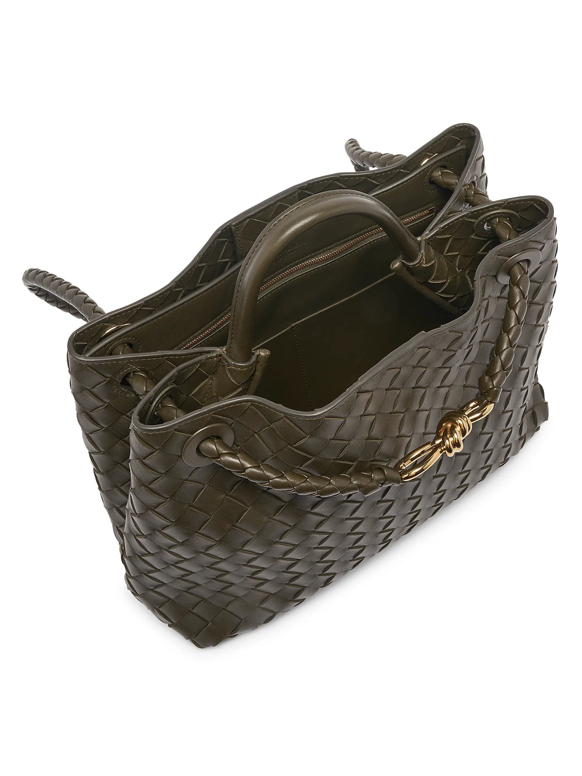Bottega Veneta Medium Andiamo Intrecciato Leather Top-Handle Bag