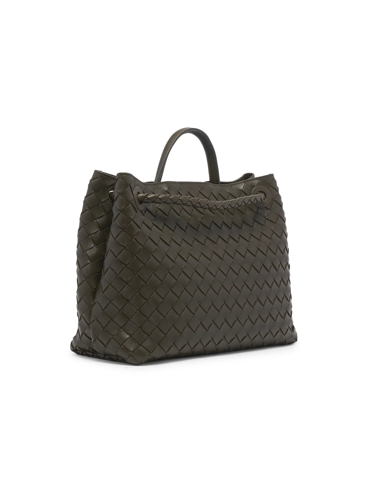 Bottega Veneta Medium Andiamo Intrecciato Leather Top-Handle Bag