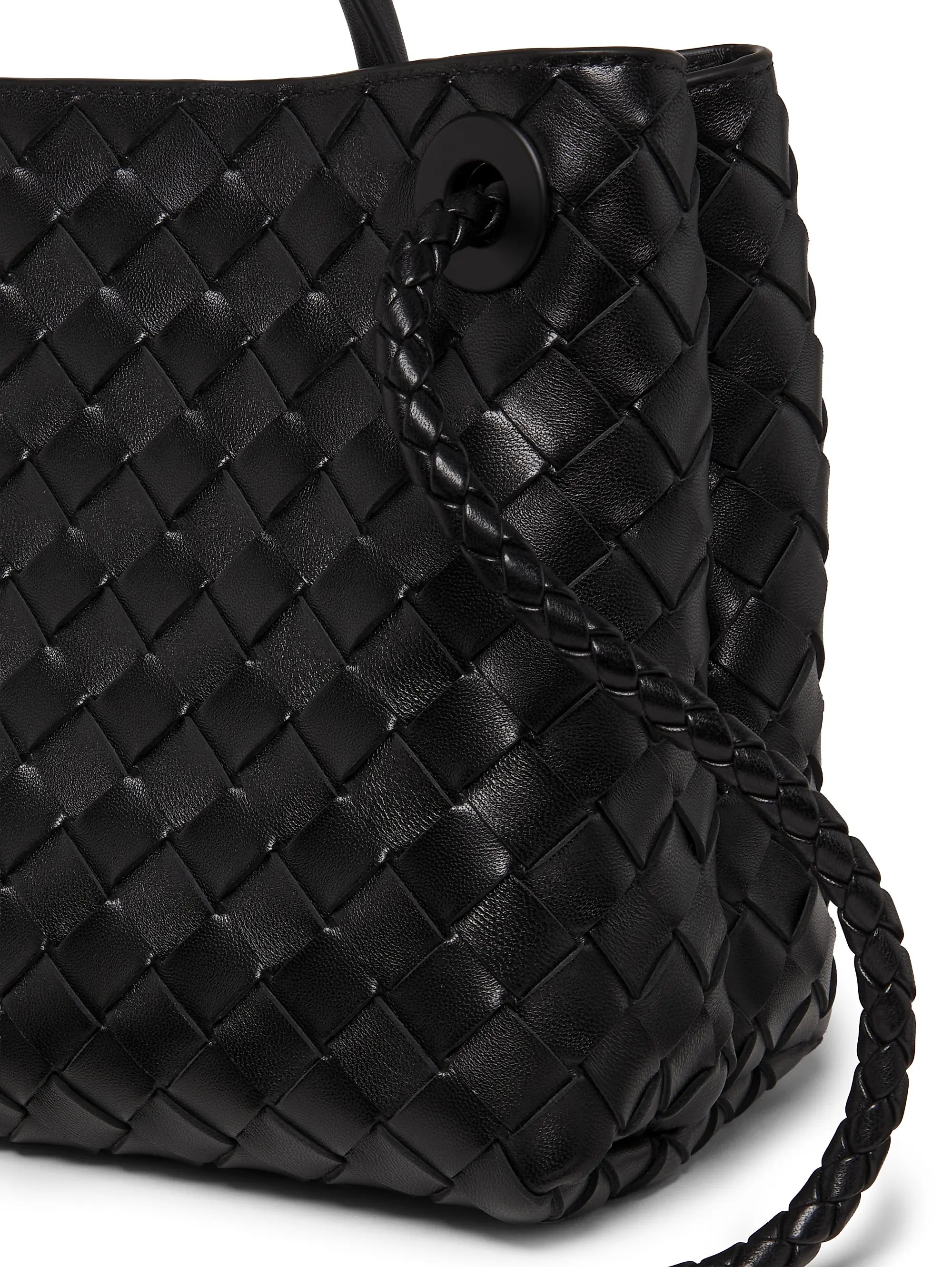 Bottega Veneta Small Andiamo Intrecciato Leather Top-Handle Bag