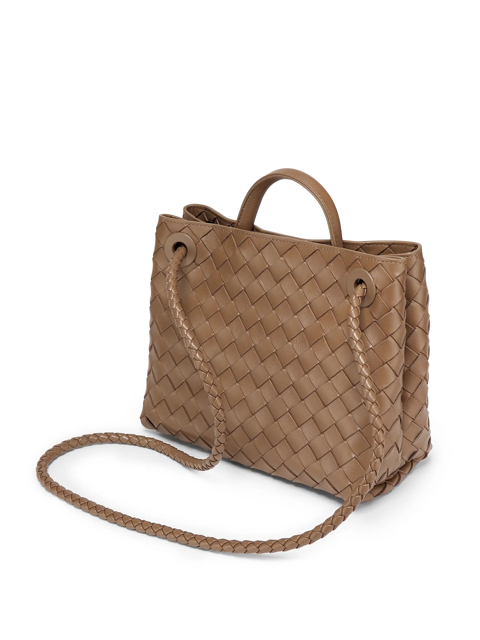 Bottega Veneta Small Andiamo Intrecciato Leather Top-Handle Bag