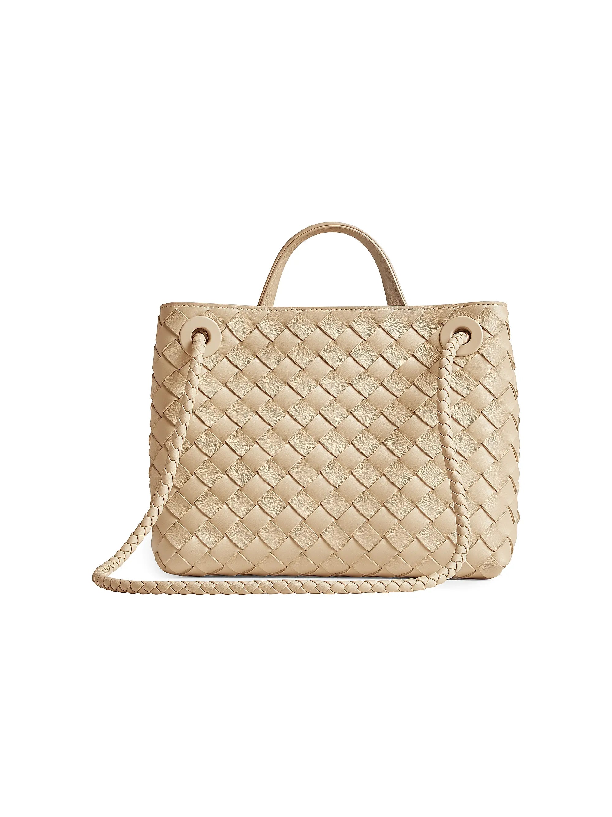 Bottega Veneta Small Andiamo Intrecciato Leather Top-Handle Bag
