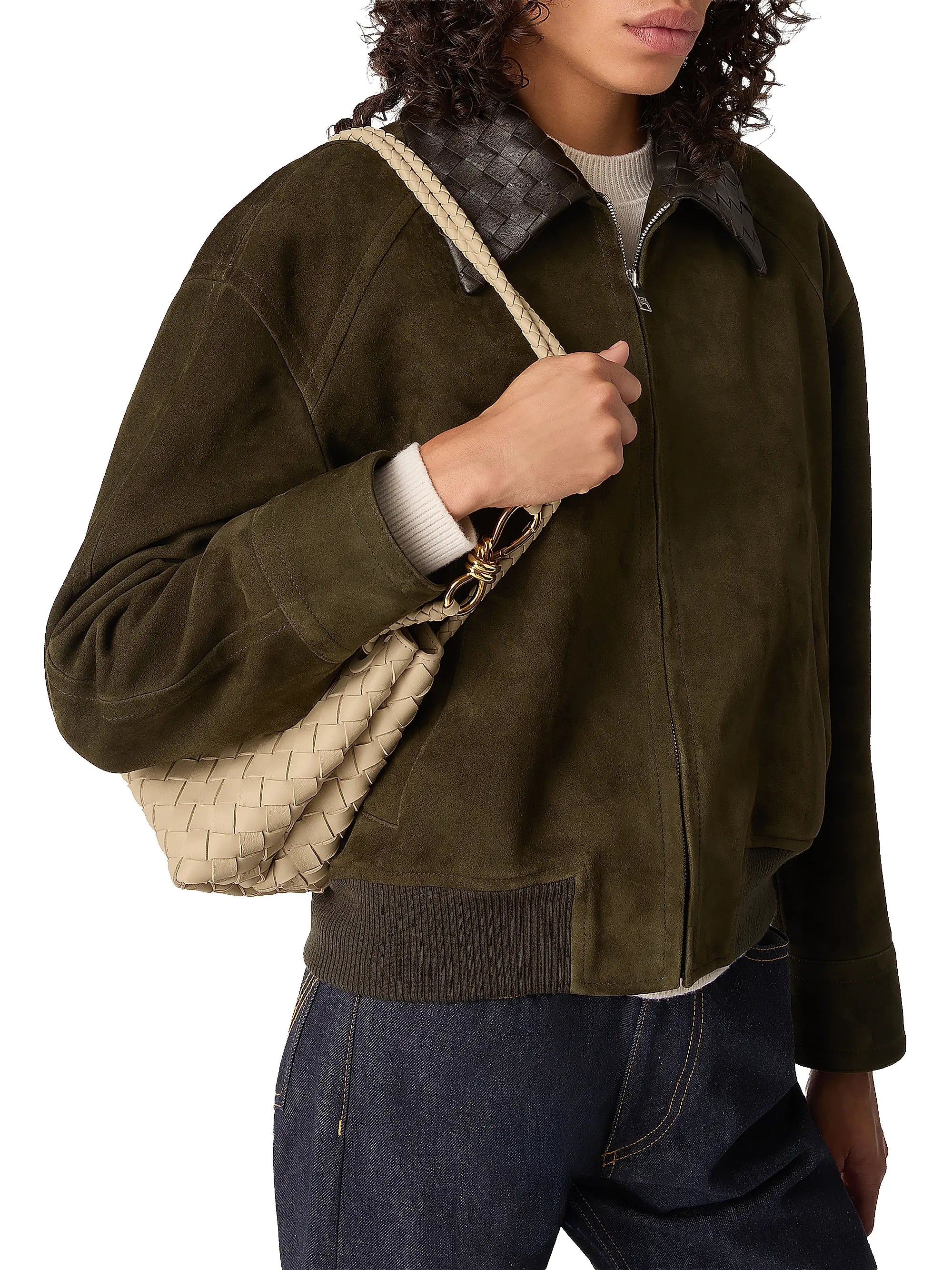 Bottega Veneta Small Andiamo Intrecciato Leather Top-Handle Bag
