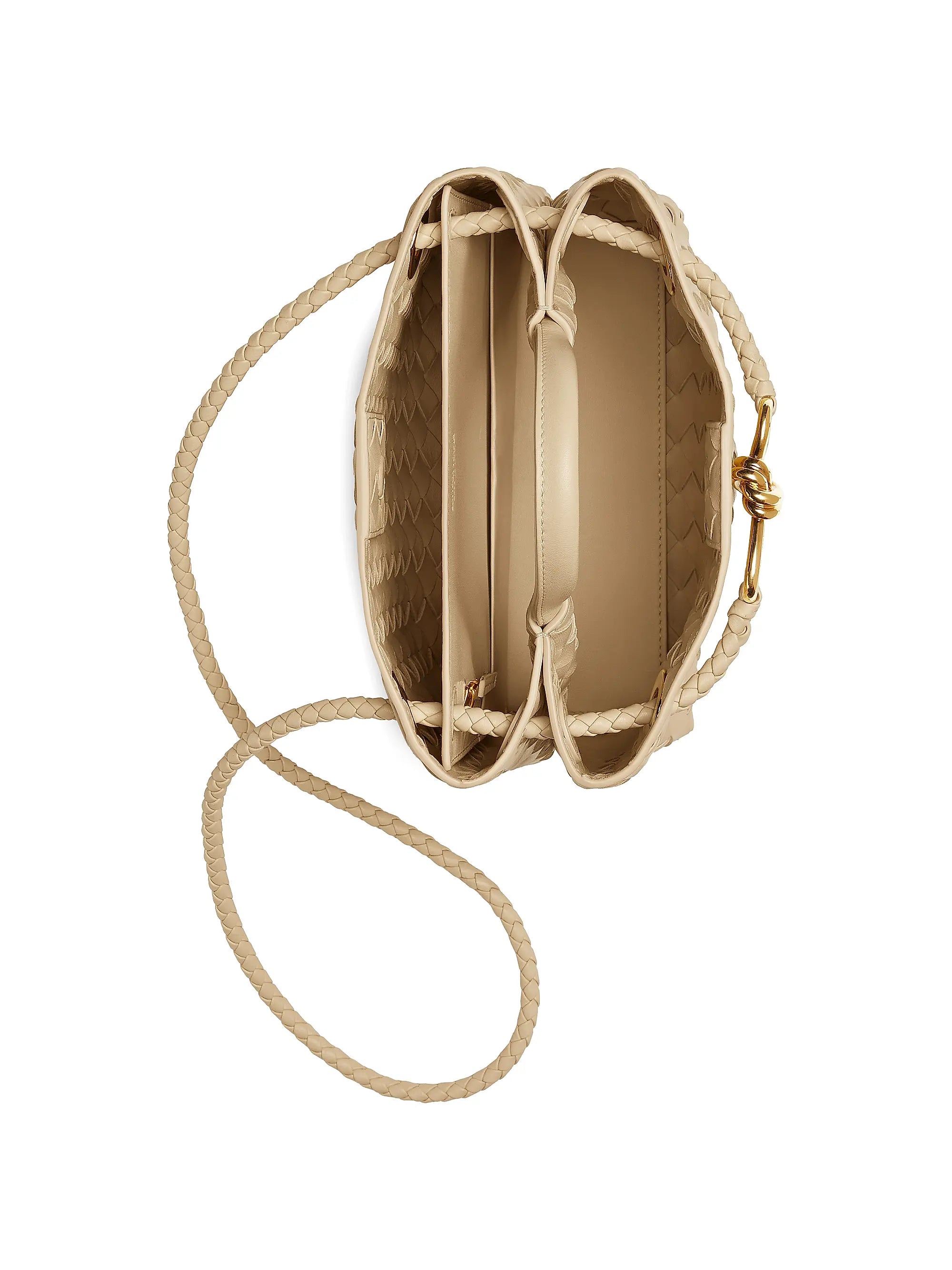 Bottega Veneta Small Andiamo Intrecciato Leather Top-Handle Bag