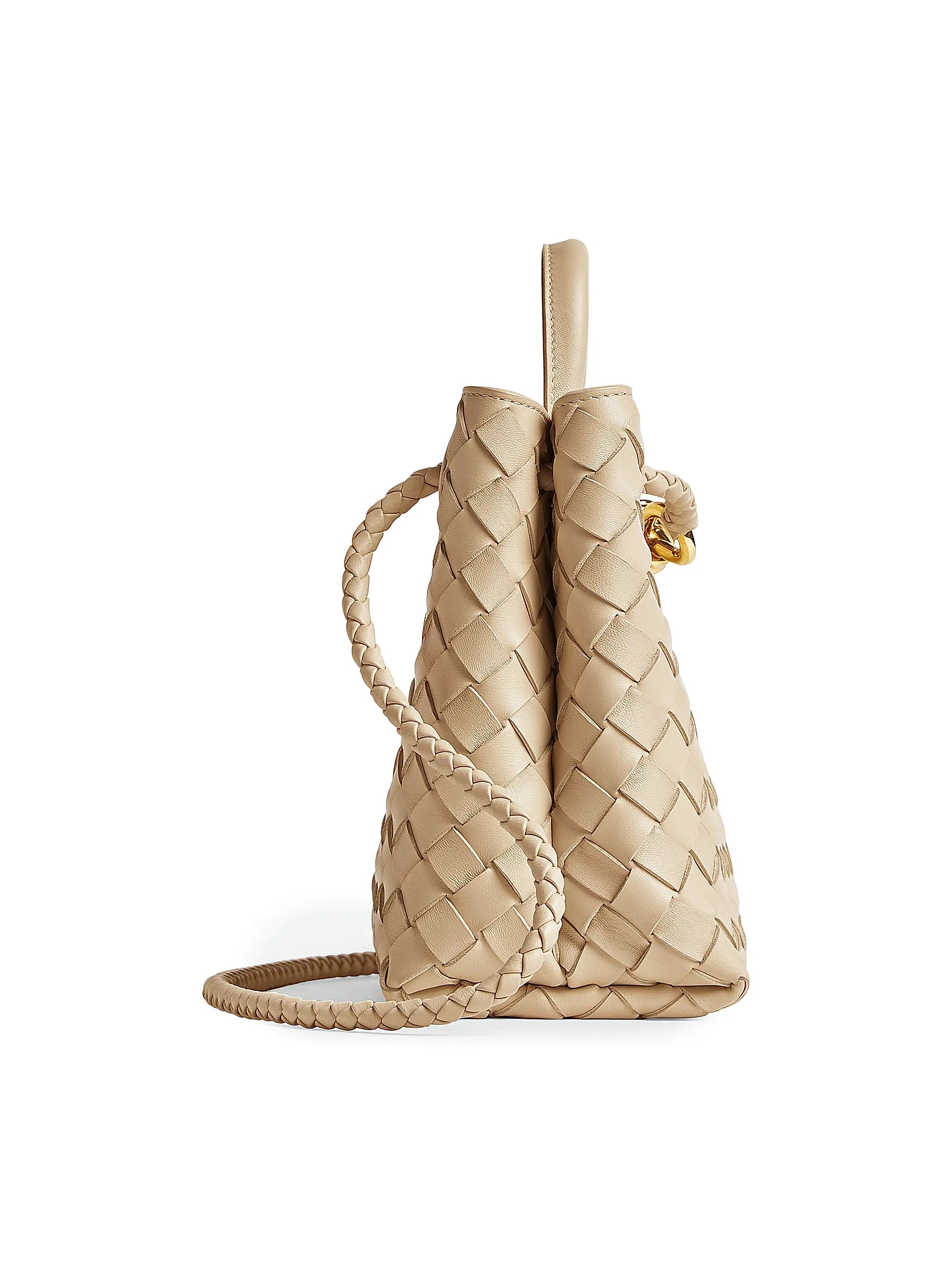 Bottega Veneta Small Andiamo Intrecciato Leather Top-Handle Bag