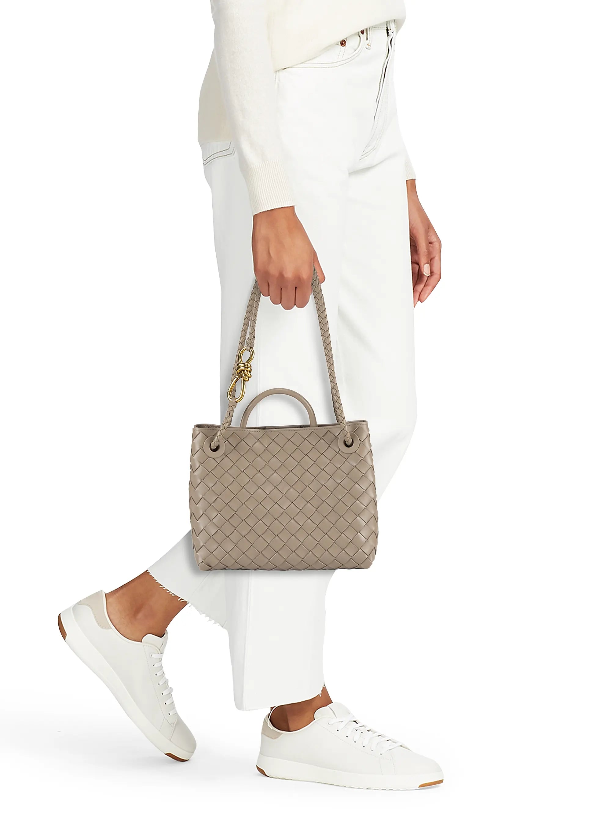 Bottega Veneta Small Andiamo Intrecciato Leather Top-Handle Bag