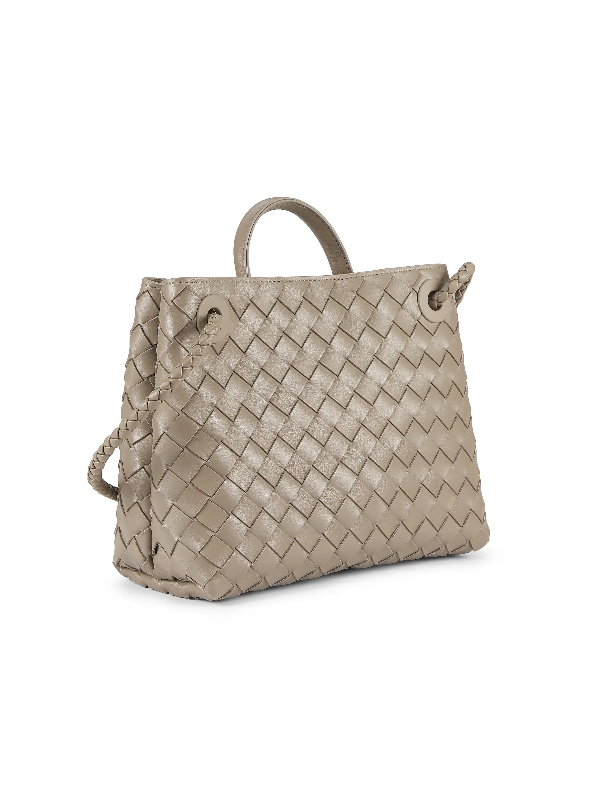 Bottega Veneta Small Andiamo Intrecciato Leather Top-Handle Bag