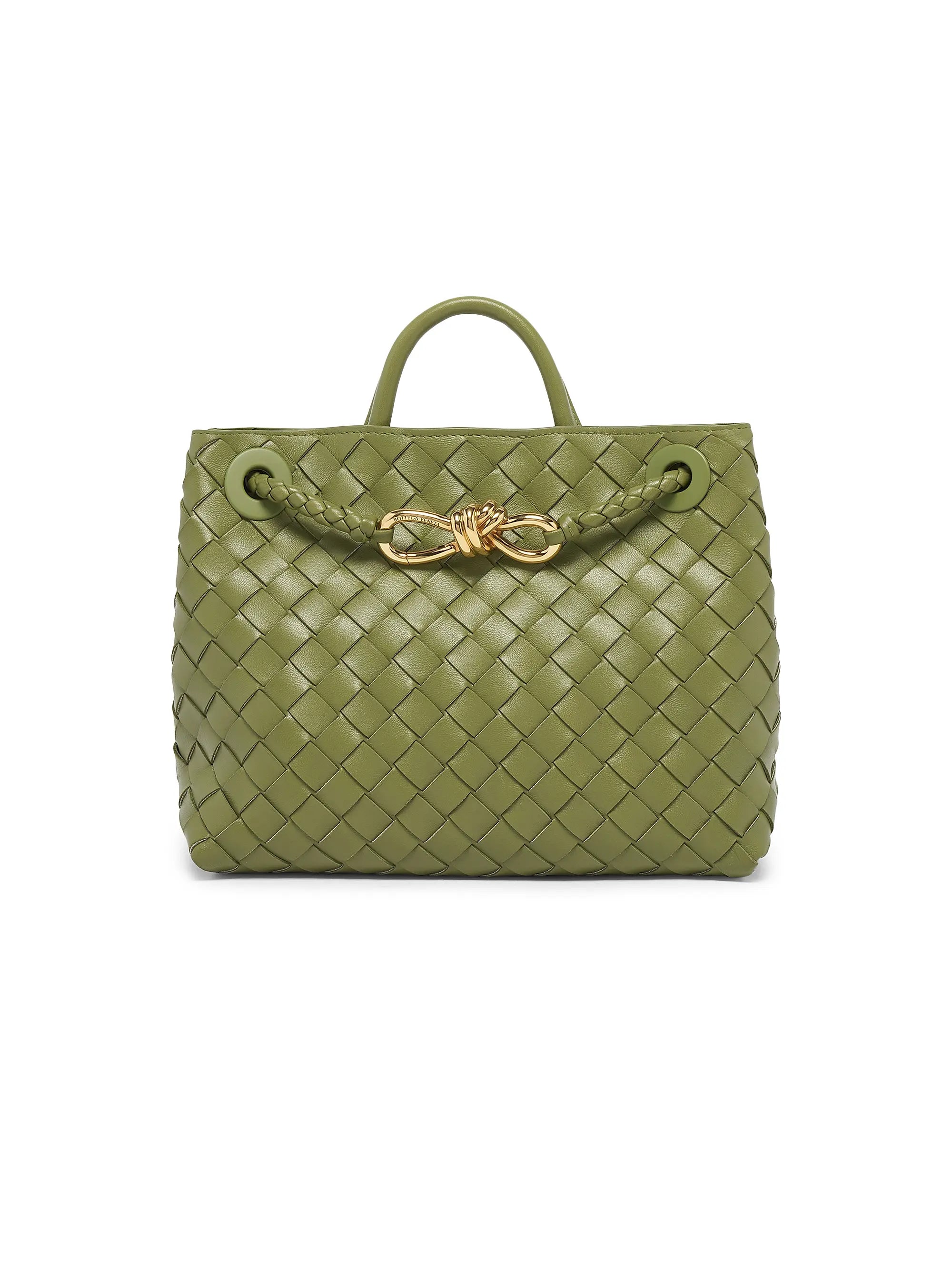 Bottega Veneta Small Andiamo Intrecciato Leather Top-Handle Bag