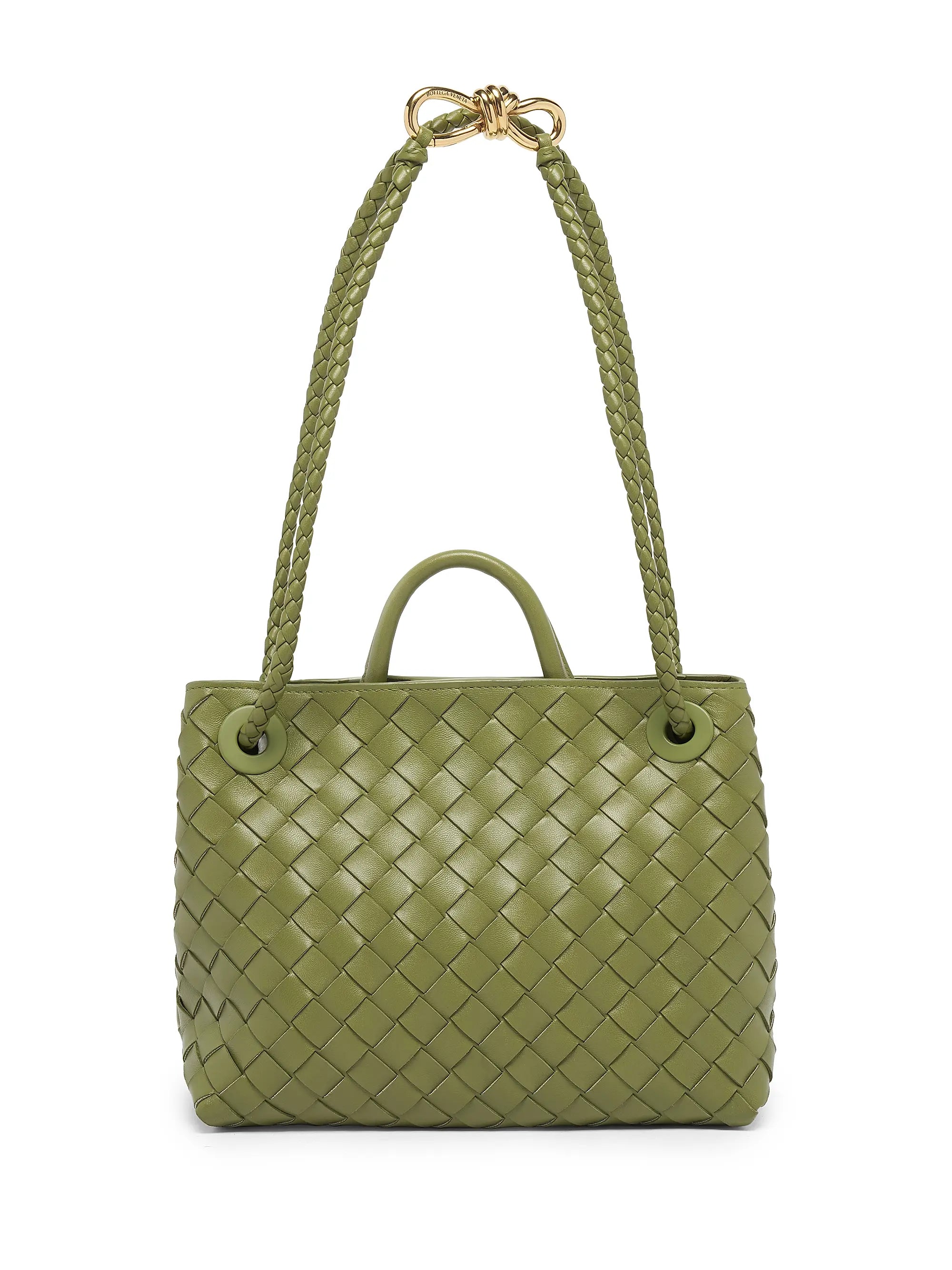 Bottega Veneta Small Andiamo Intrecciato Leather Top-Handle Bag