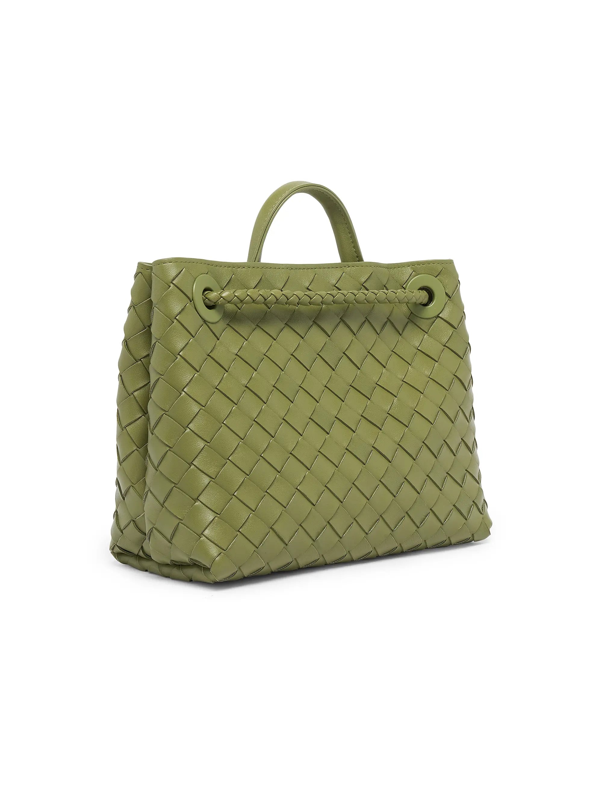 Bottega Veneta Small Andiamo Intrecciato Leather Top-Handle Bag