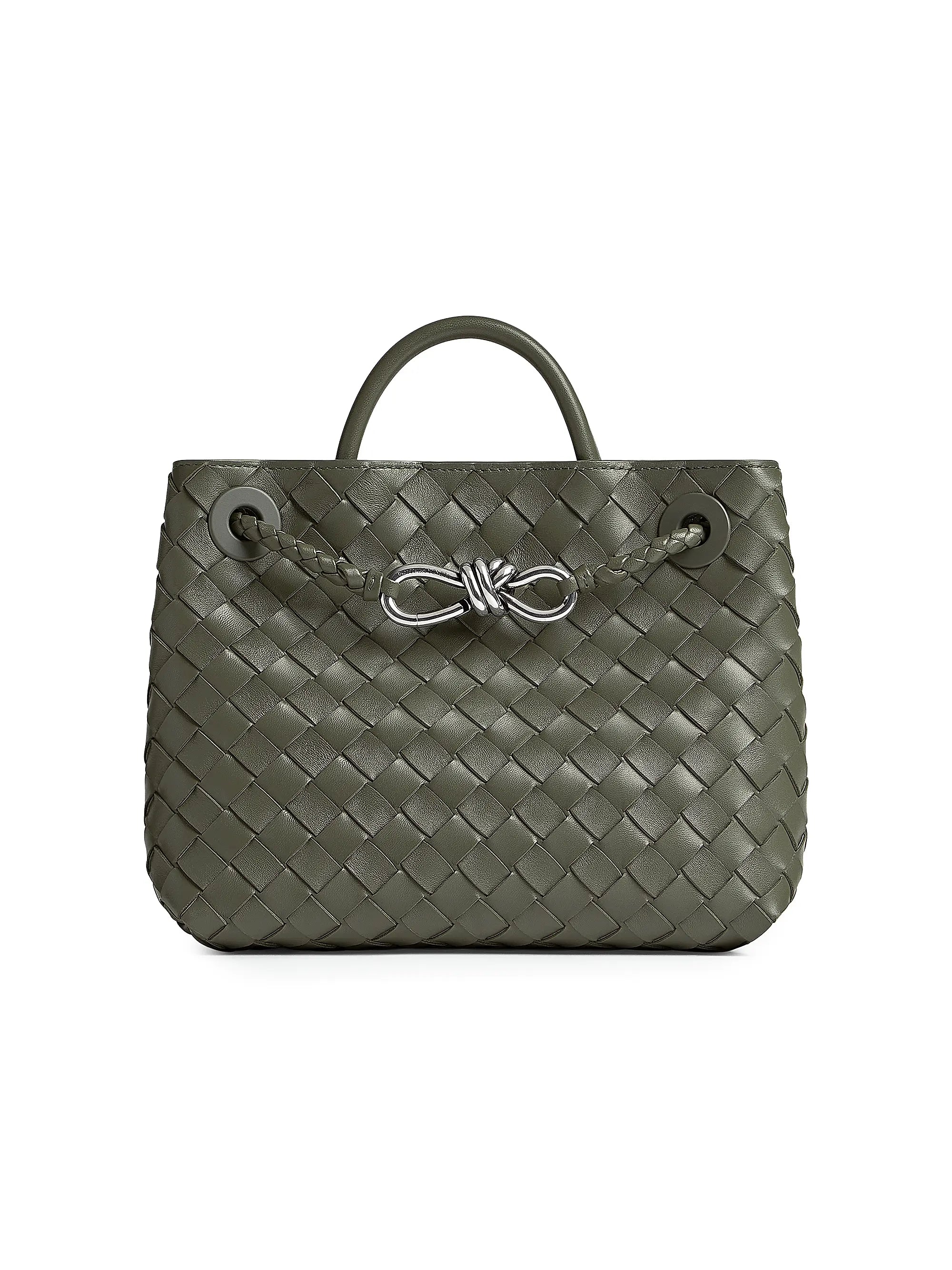 Bottega Veneta Small Andiamo Intrecciato Leather Top-Handle Bag