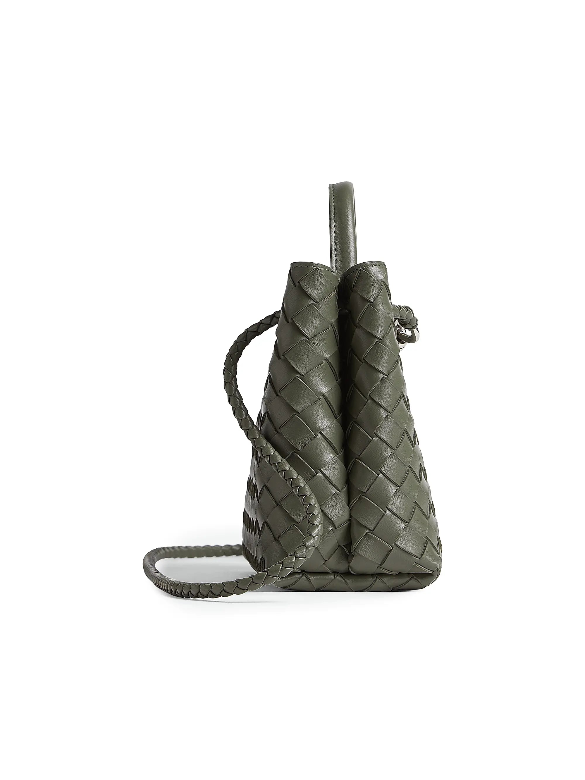 Bottega Veneta Small Andiamo Intrecciato Leather Top-Handle Bag