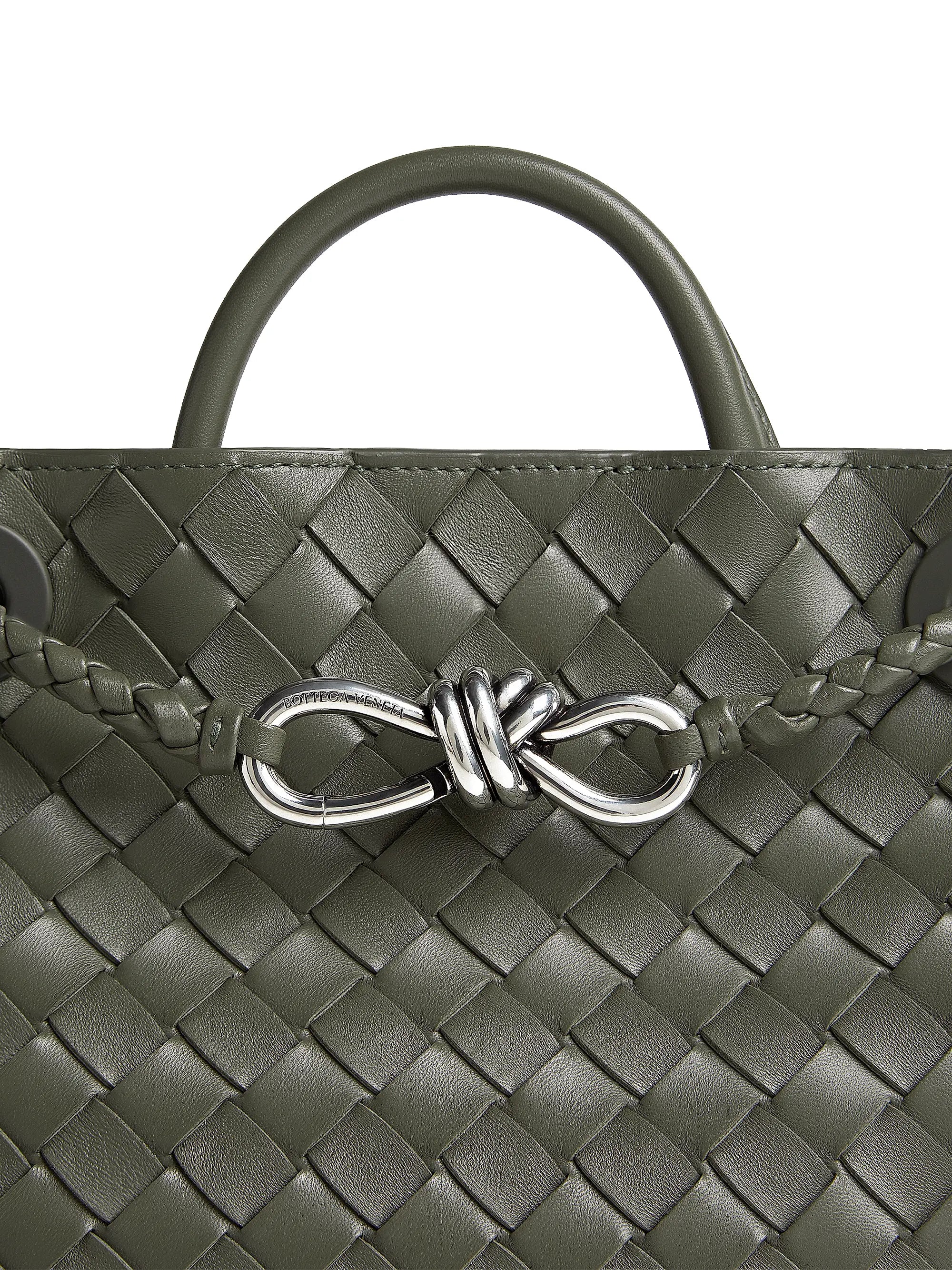 Bottega Veneta Small Andiamo Intrecciato Leather Top-Handle Bag