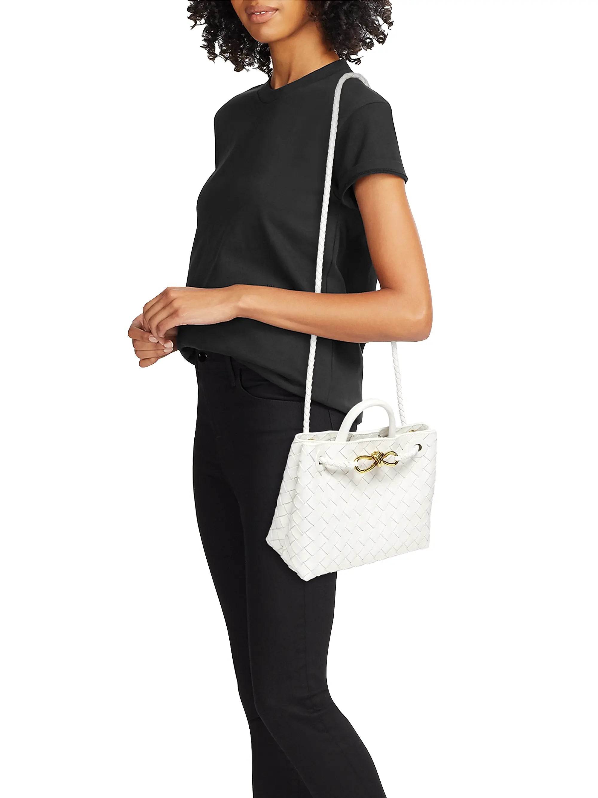 Bottega Veneta Small Andiamo Intrecciato Leather Top-Handle Bag