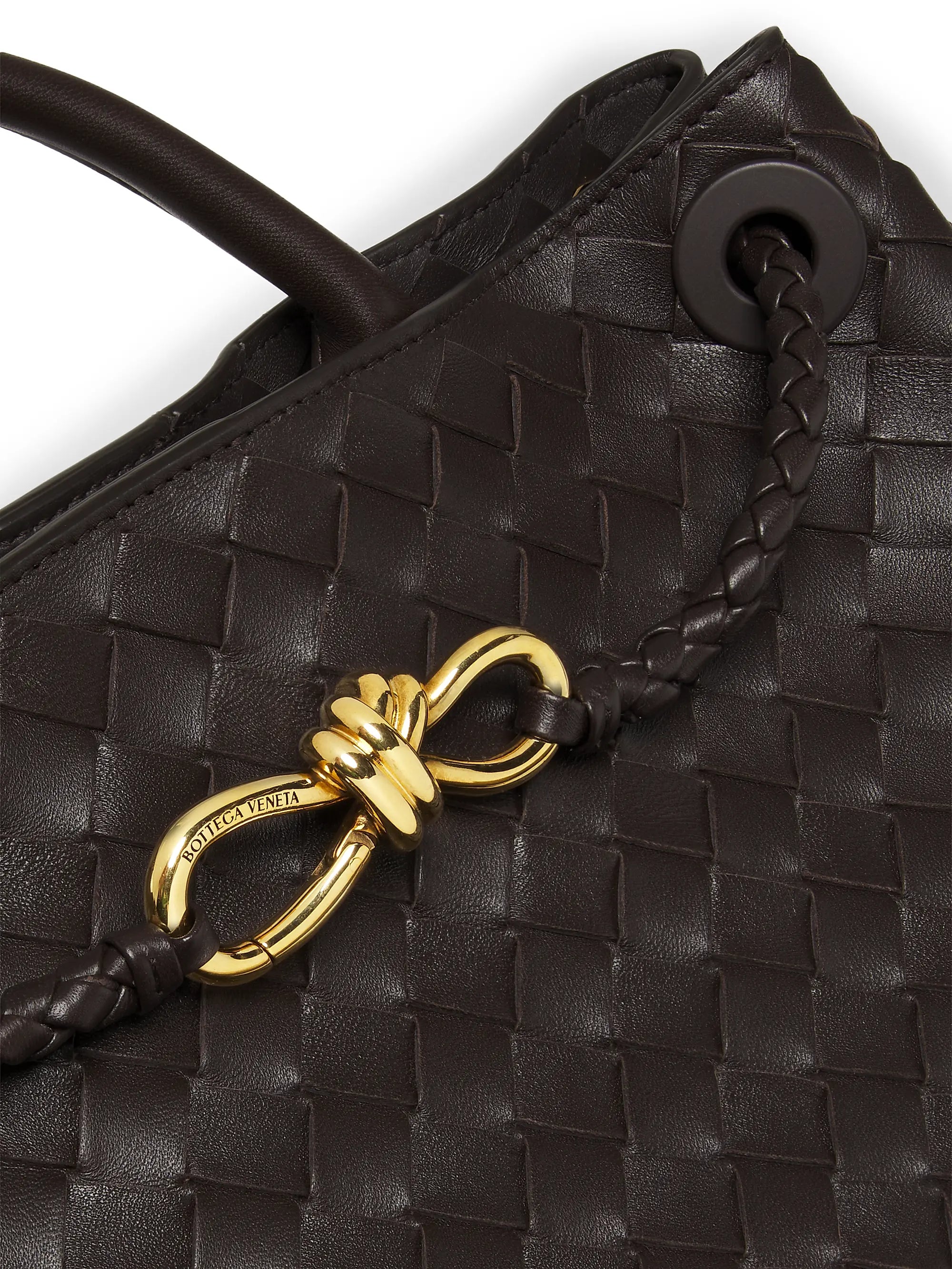 Bottega Veneta Small East-West Andiamo Intrecciato Leather Top-Handle Bag