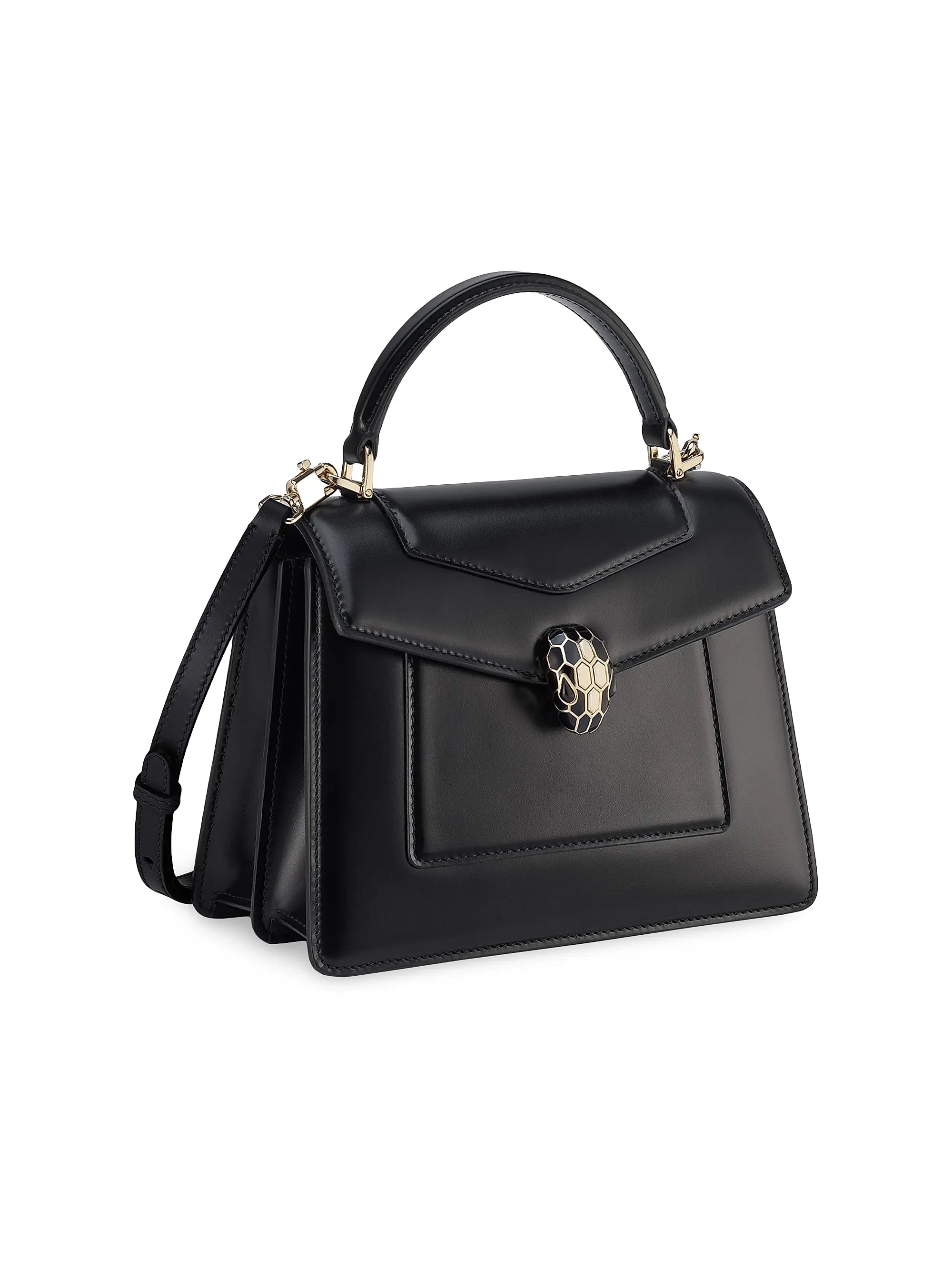 BVLGARI Serpenti Forever Leather Top Handle Bag
