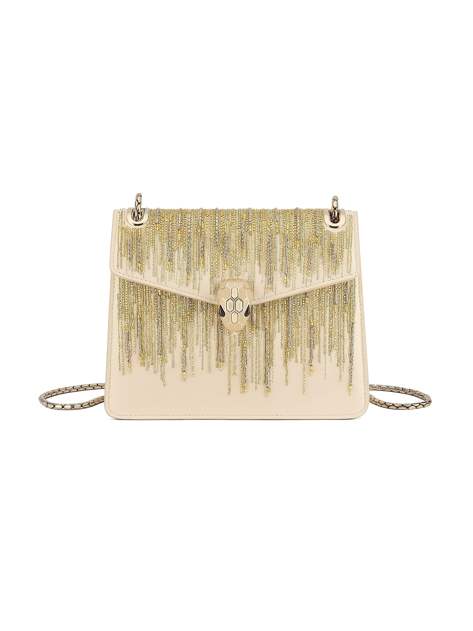 BVLGARI Serpenti Forever Embellished Leather Shoulder Bag