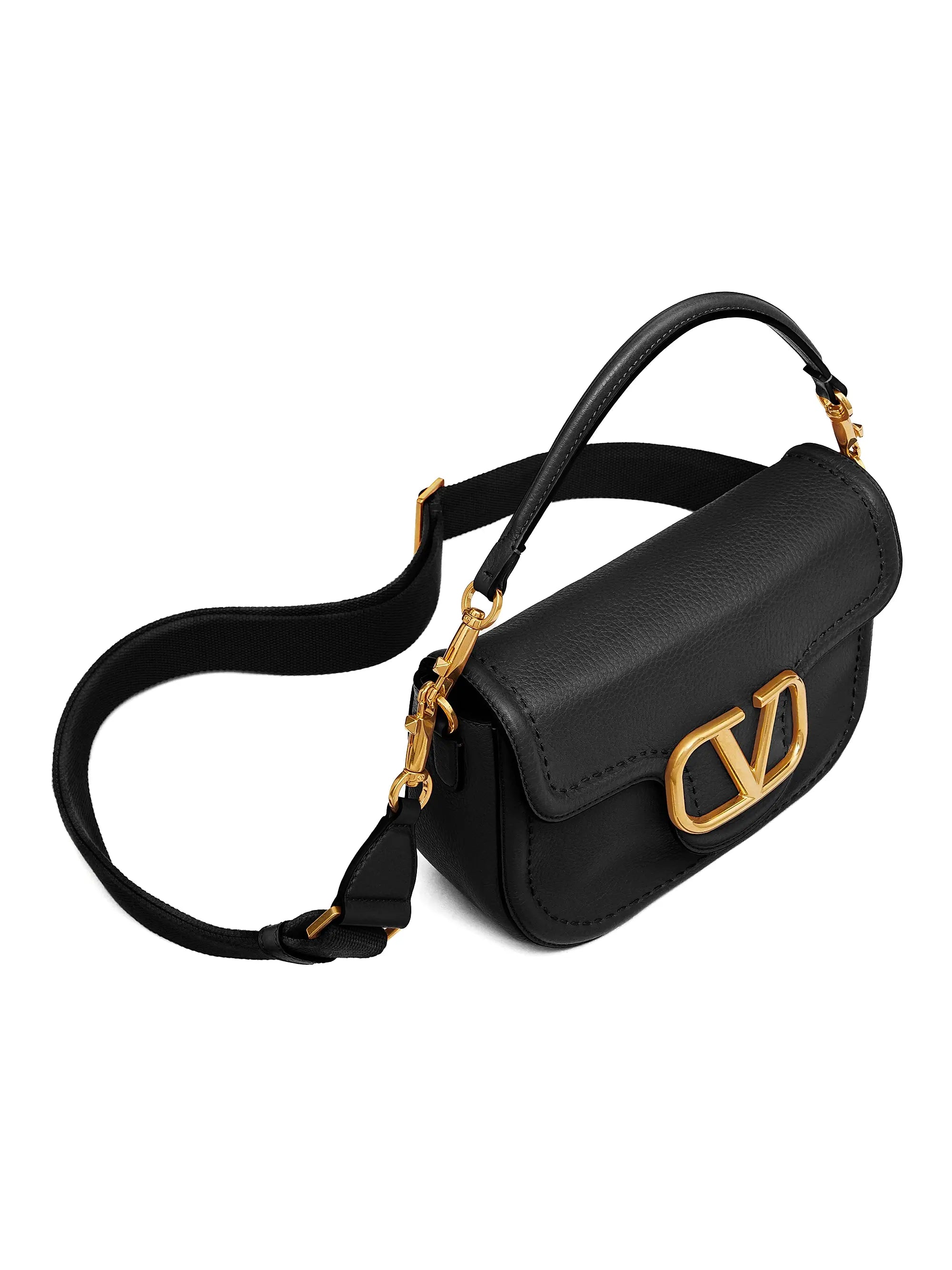 Valentino Garavani Alltime Grainy Calfskin Shoulder Bag