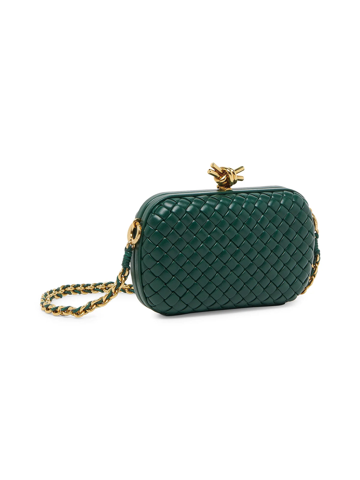 Bottega Veneta Knot Padded Intreccio Leather Minaudière