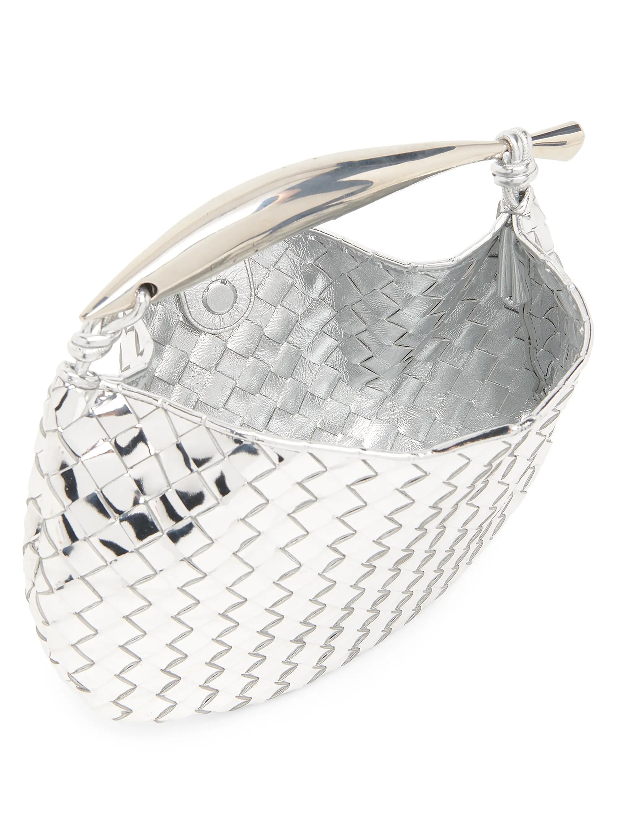Bottega Veneta Sardine Intrecciato Metallic Leather Top-Handle Bag
