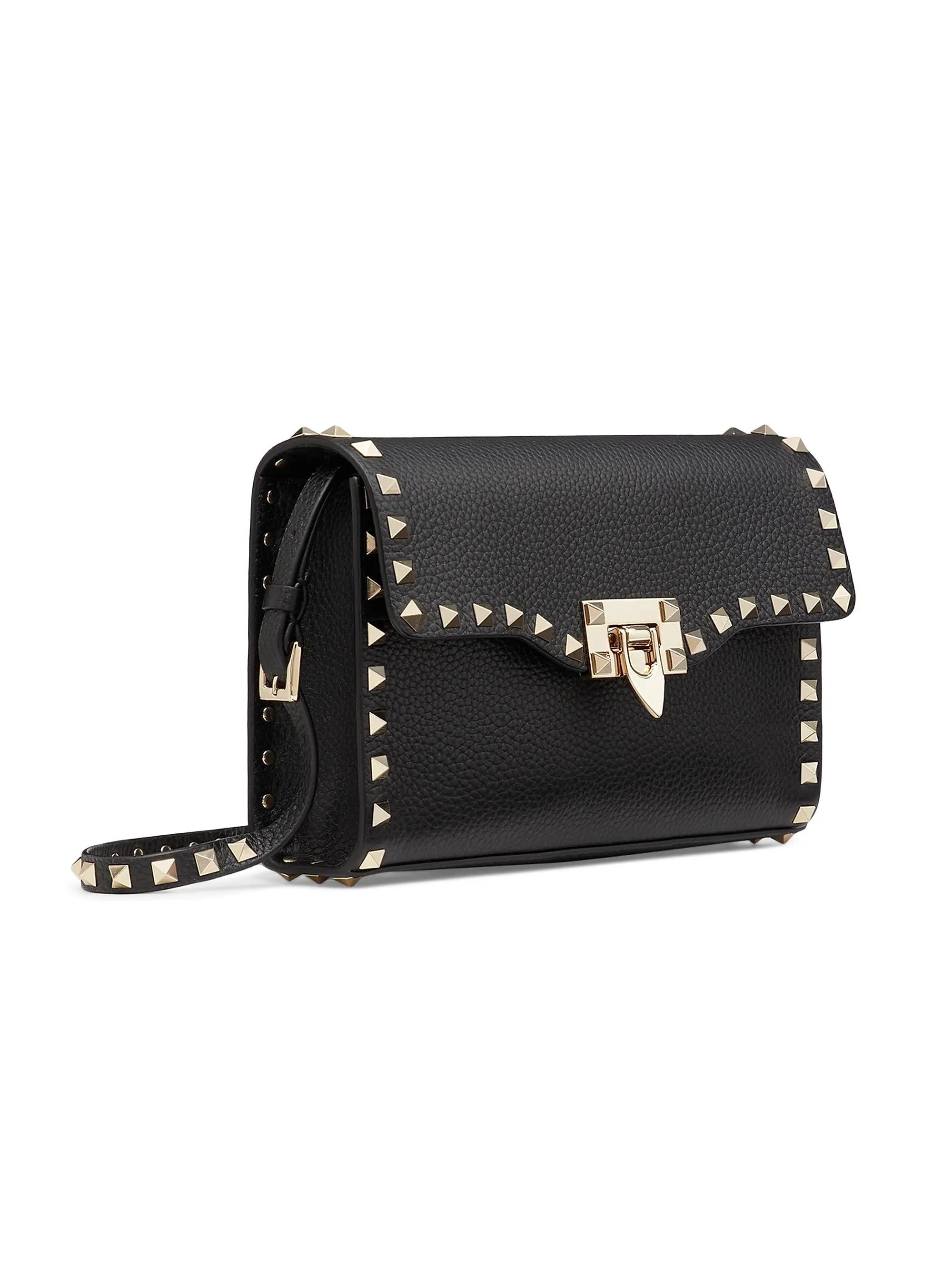 Valentino Garavani Small Rockstud Grainy Calfskin Crossbody Bag
