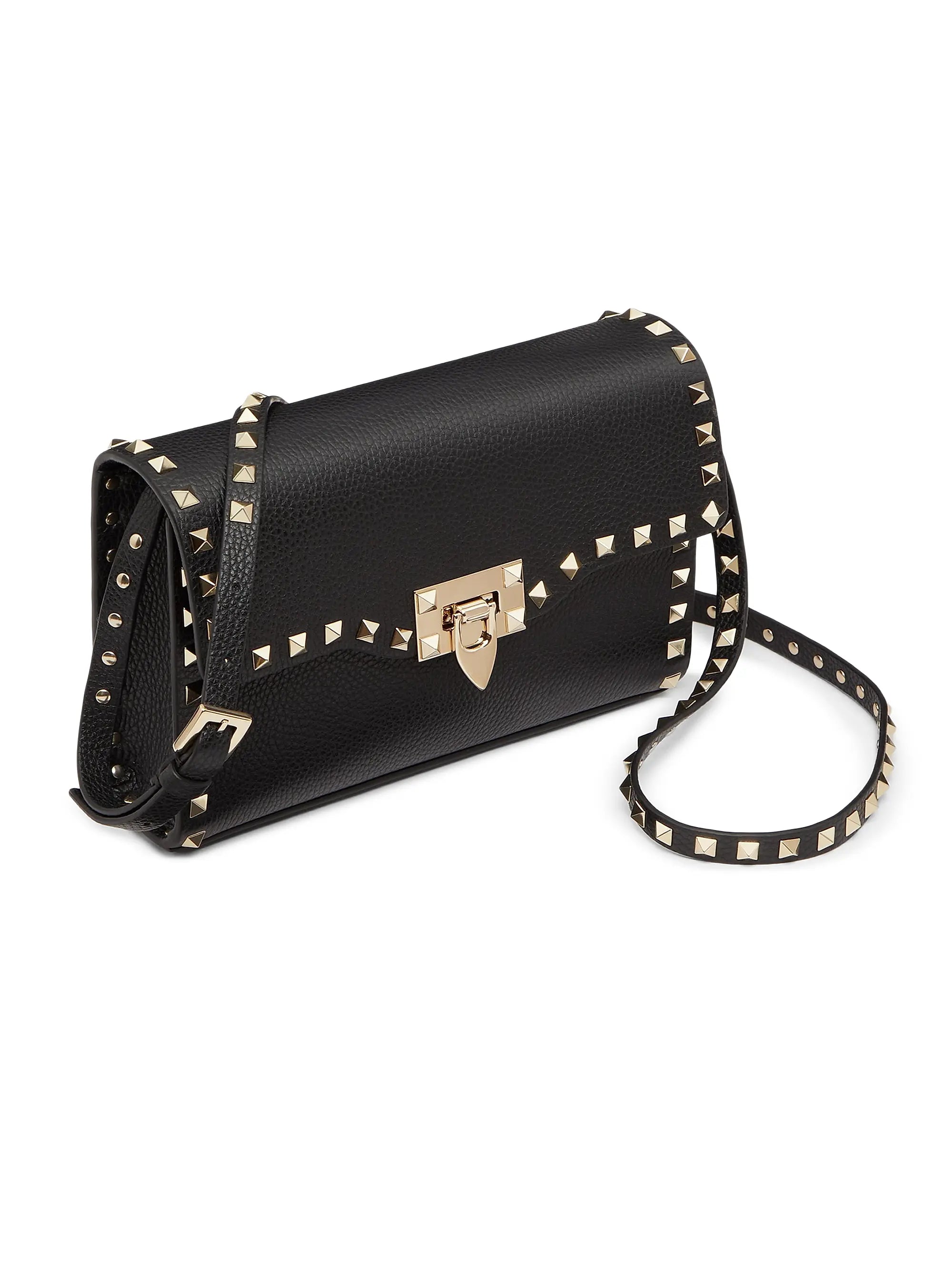 Valentino Garavani Small Rockstud Grainy Calfskin Crossbody Bag