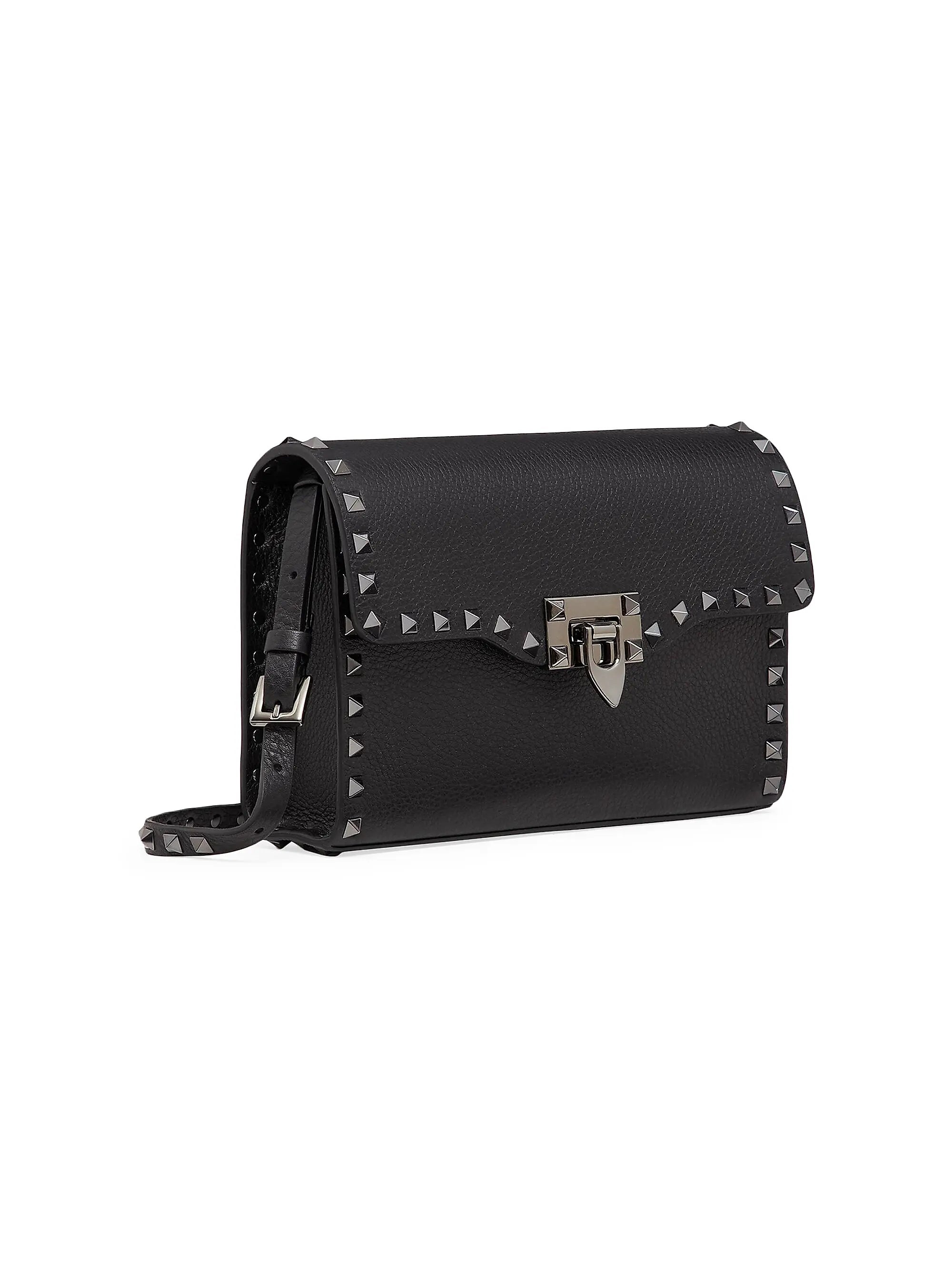 Valentino Garavani Small Rockstud Grainy Calfskin Crossbody Bag