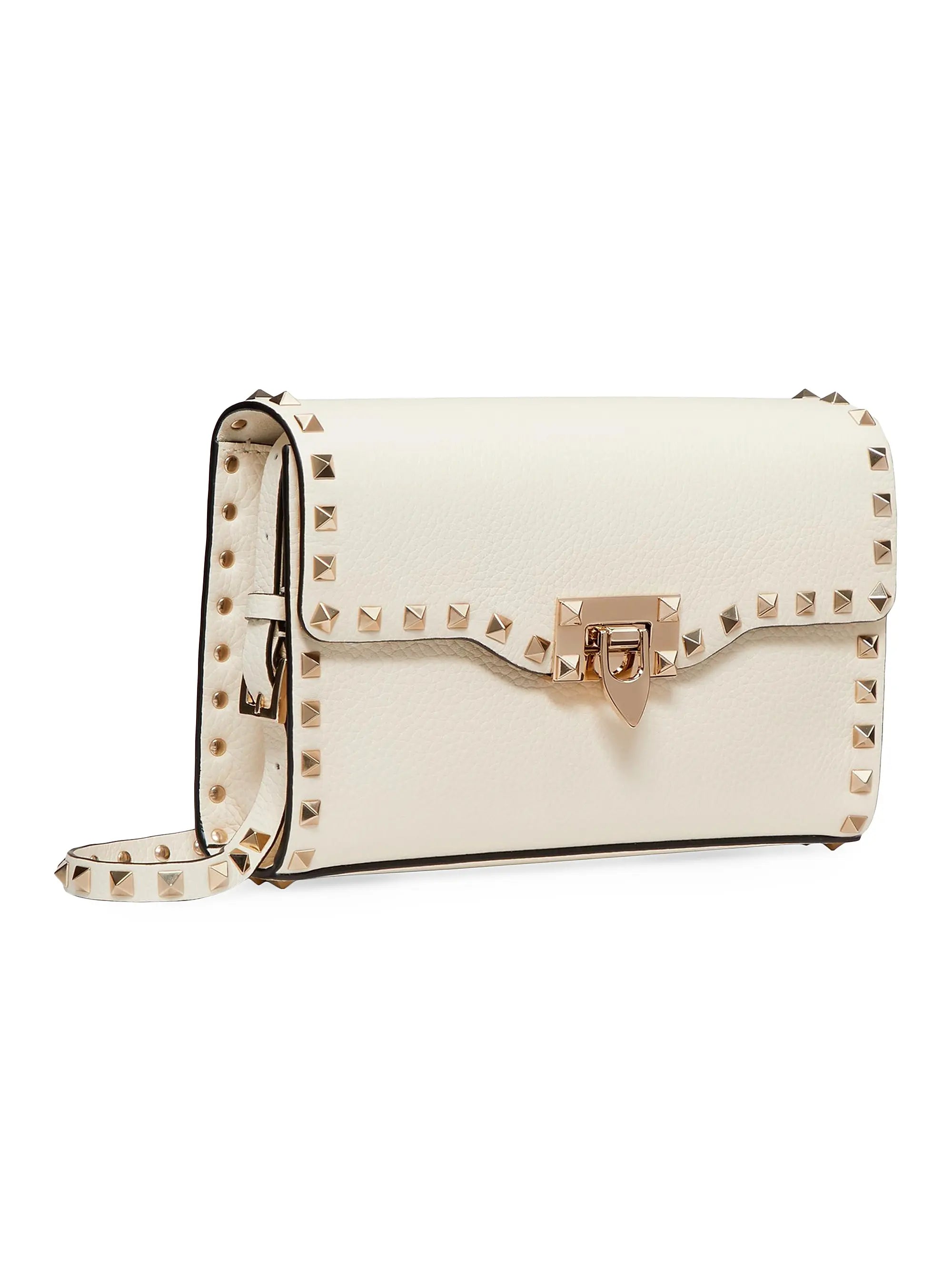 Valentino Garavani Small Rockstud Grainy Calfskin Crossbody Bag