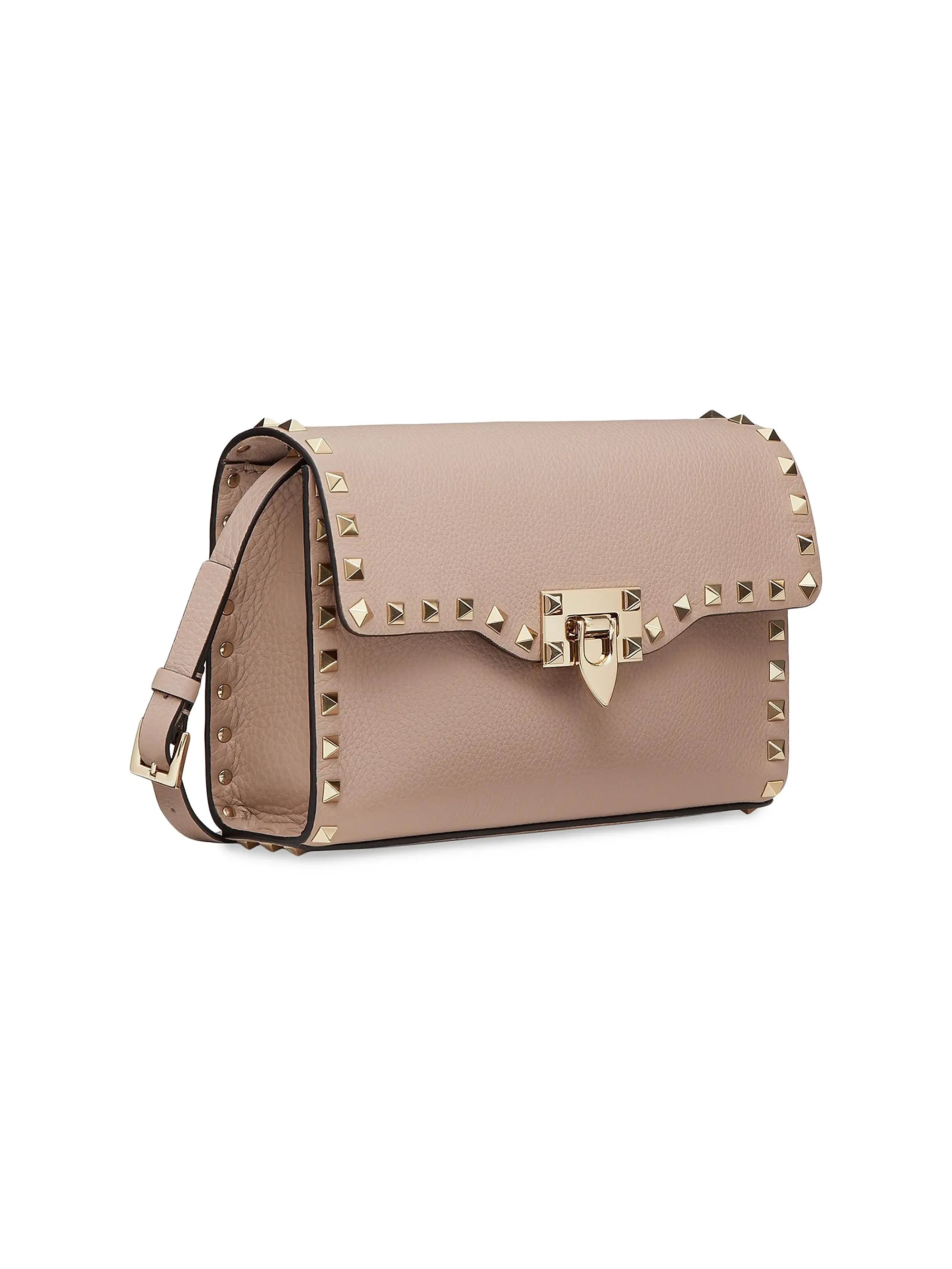 Valentino Garavani Small Rockstud Grainy Calfskin Crossbody Bag