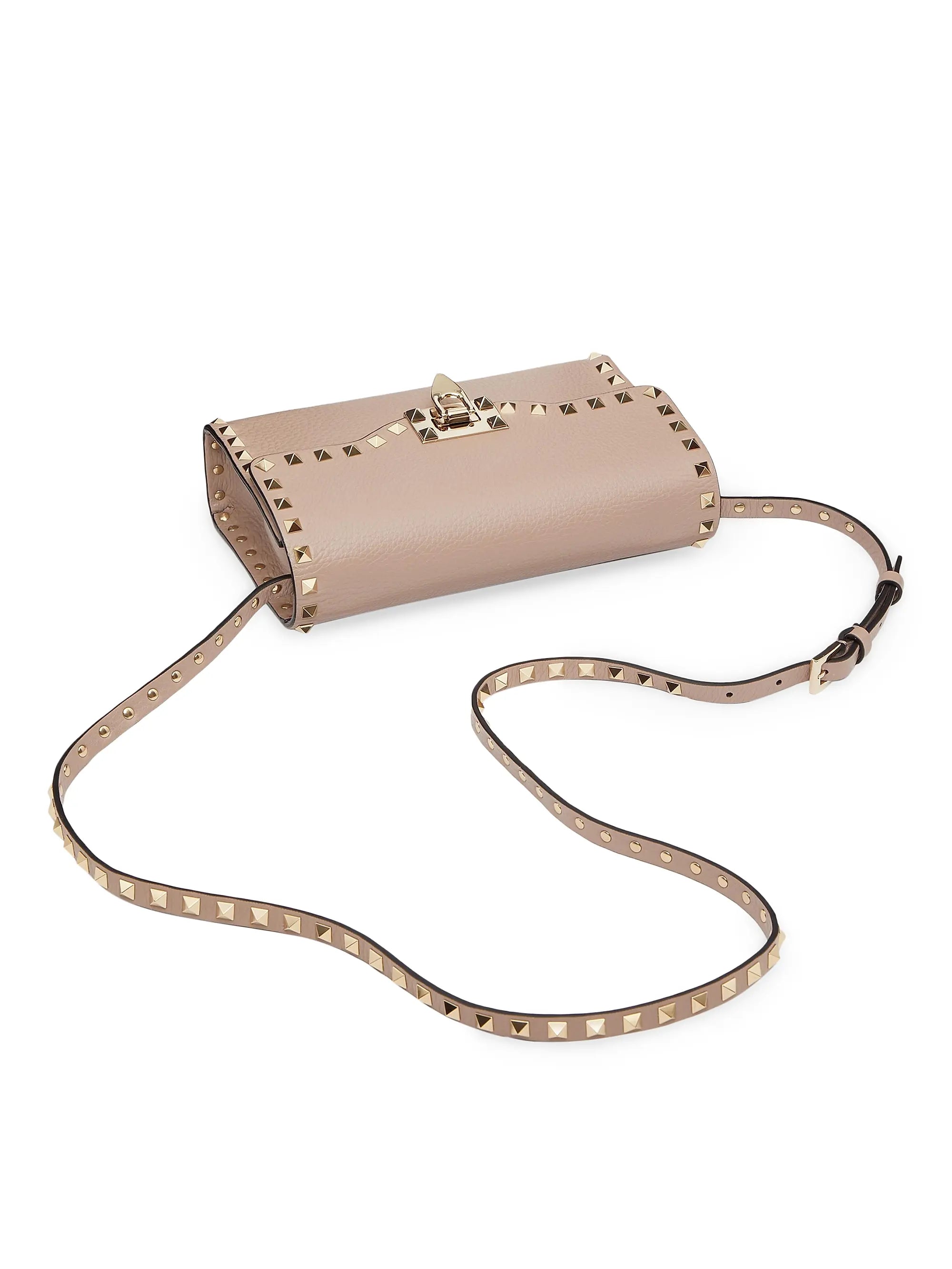 Valentino Garavani Small Rockstud Grainy Calfskin Crossbody Bag