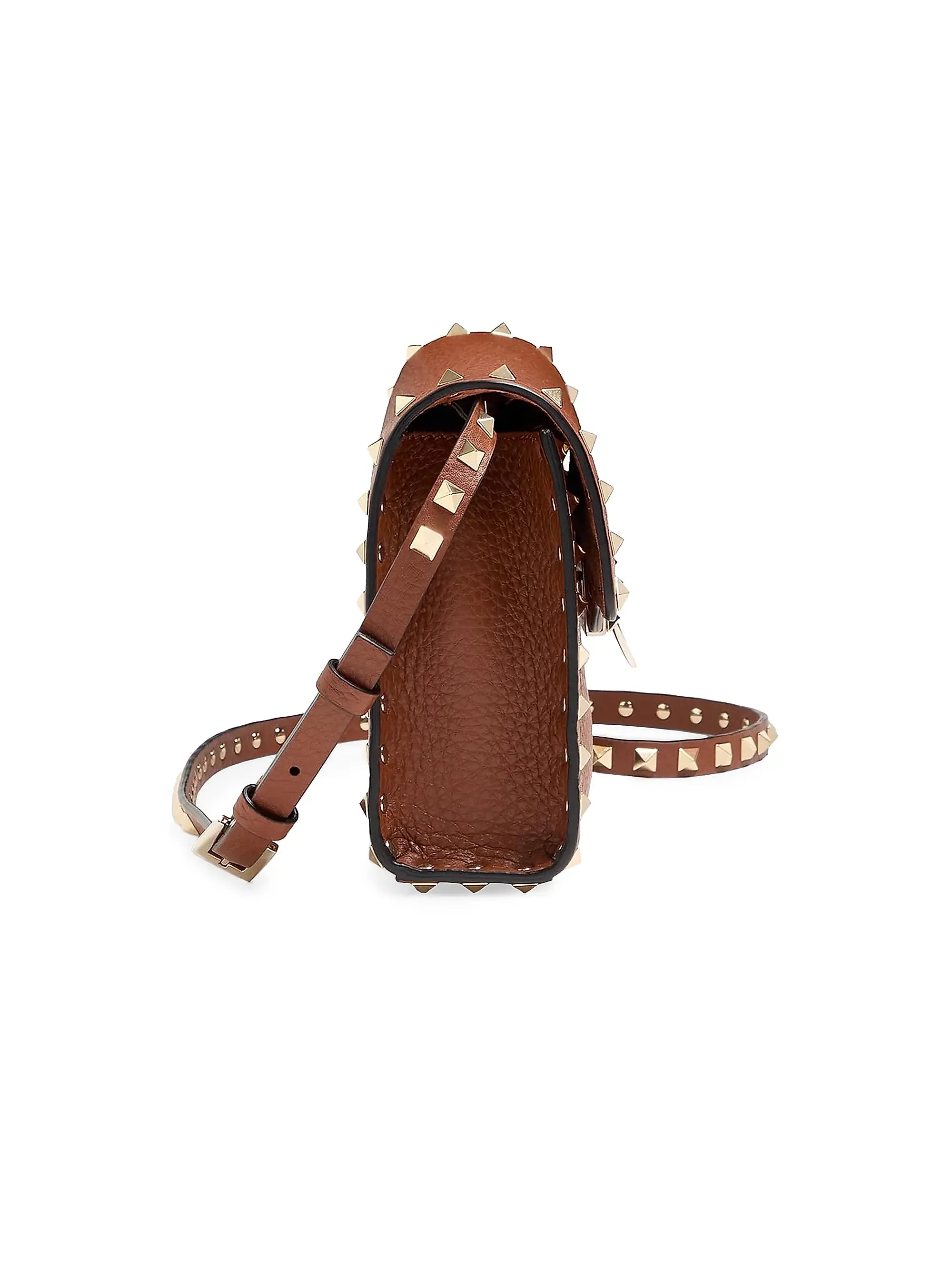 Valentino Garavani Small Rockstud Grainy Calfskin Crossbody Bag