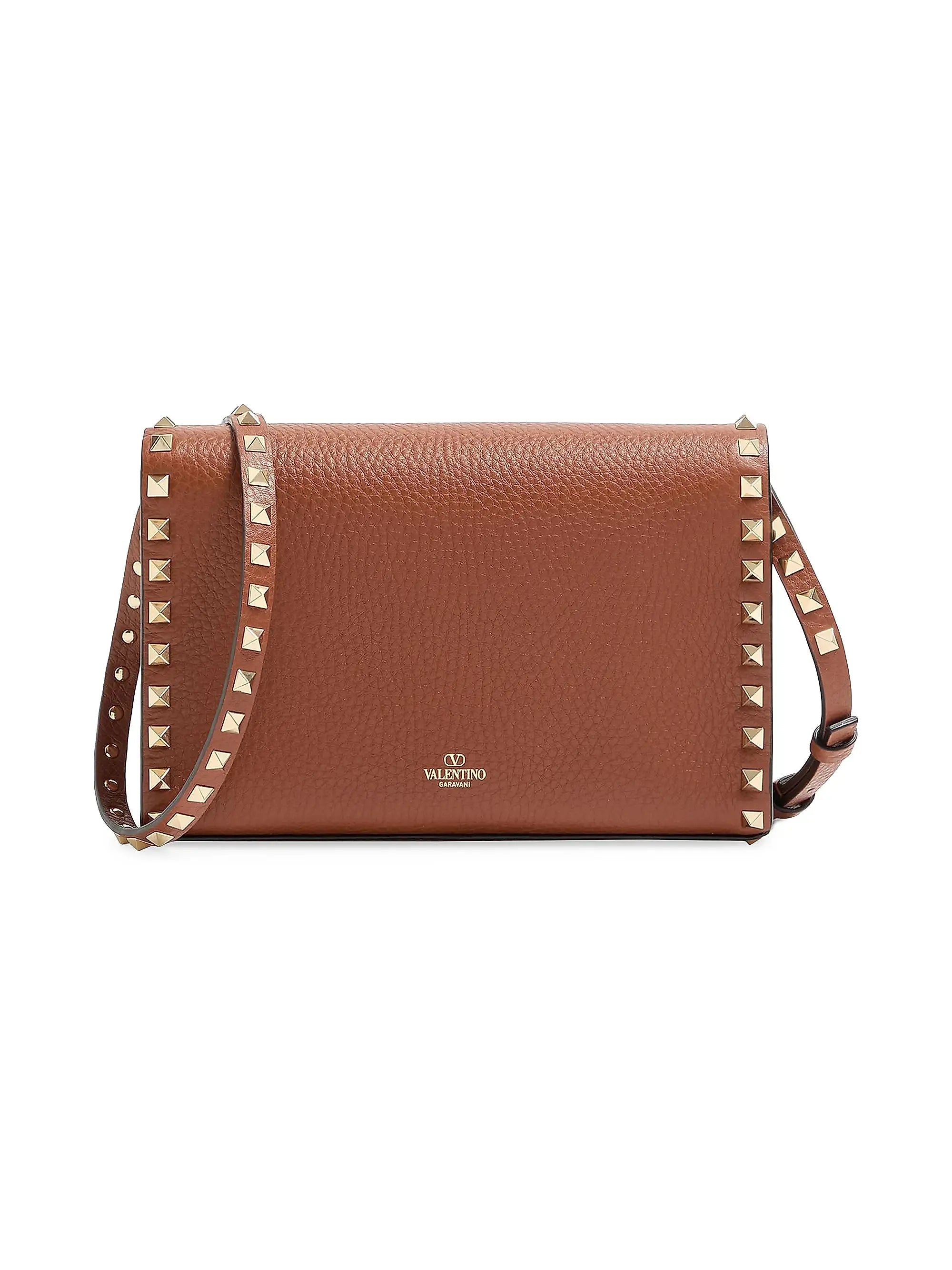 Valentino Garavani Small Rockstud Grainy Calfskin Crossbody Bag