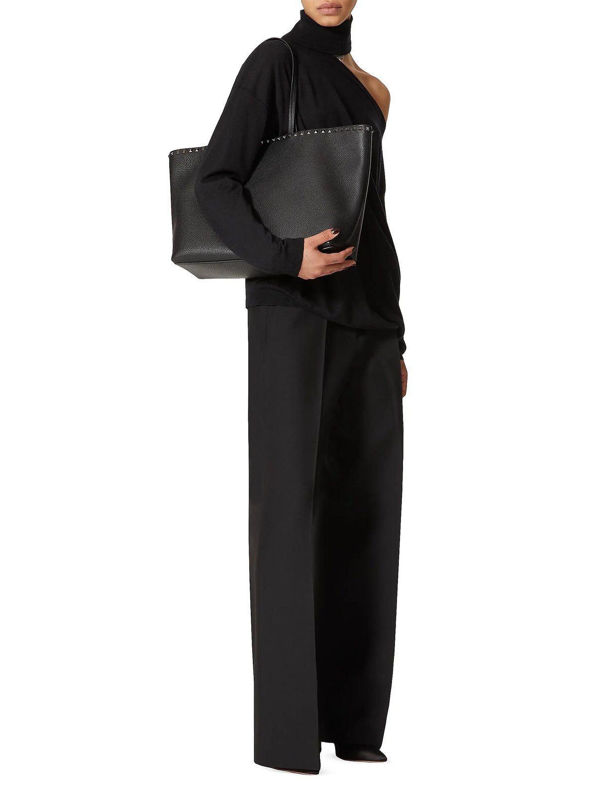Valentino Garavani Rockstud Grainy Calfskin Tote Bag