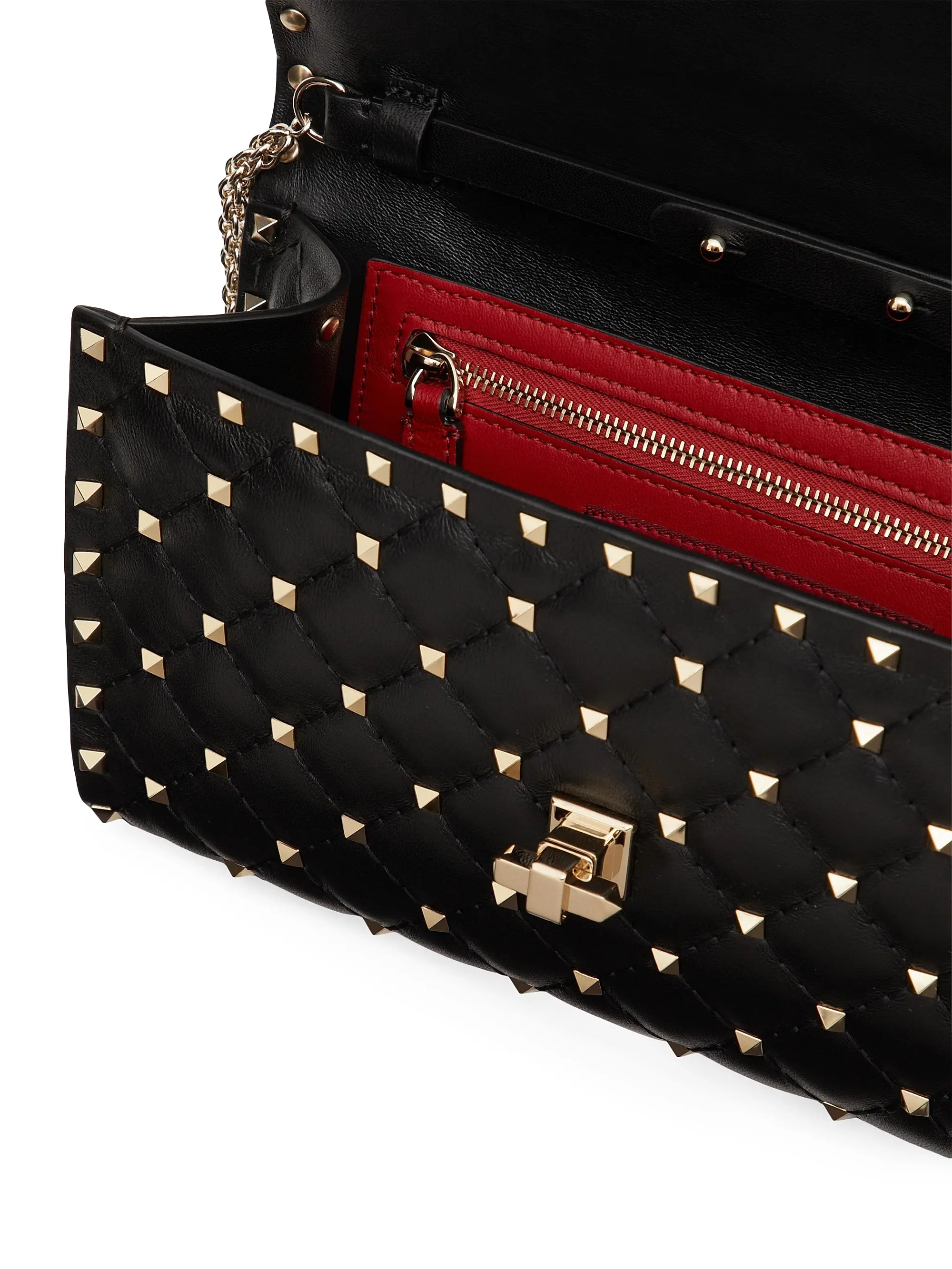 Valentino Garavani Rockstud Spike Nappa Leather Crossbody Clutch Bag