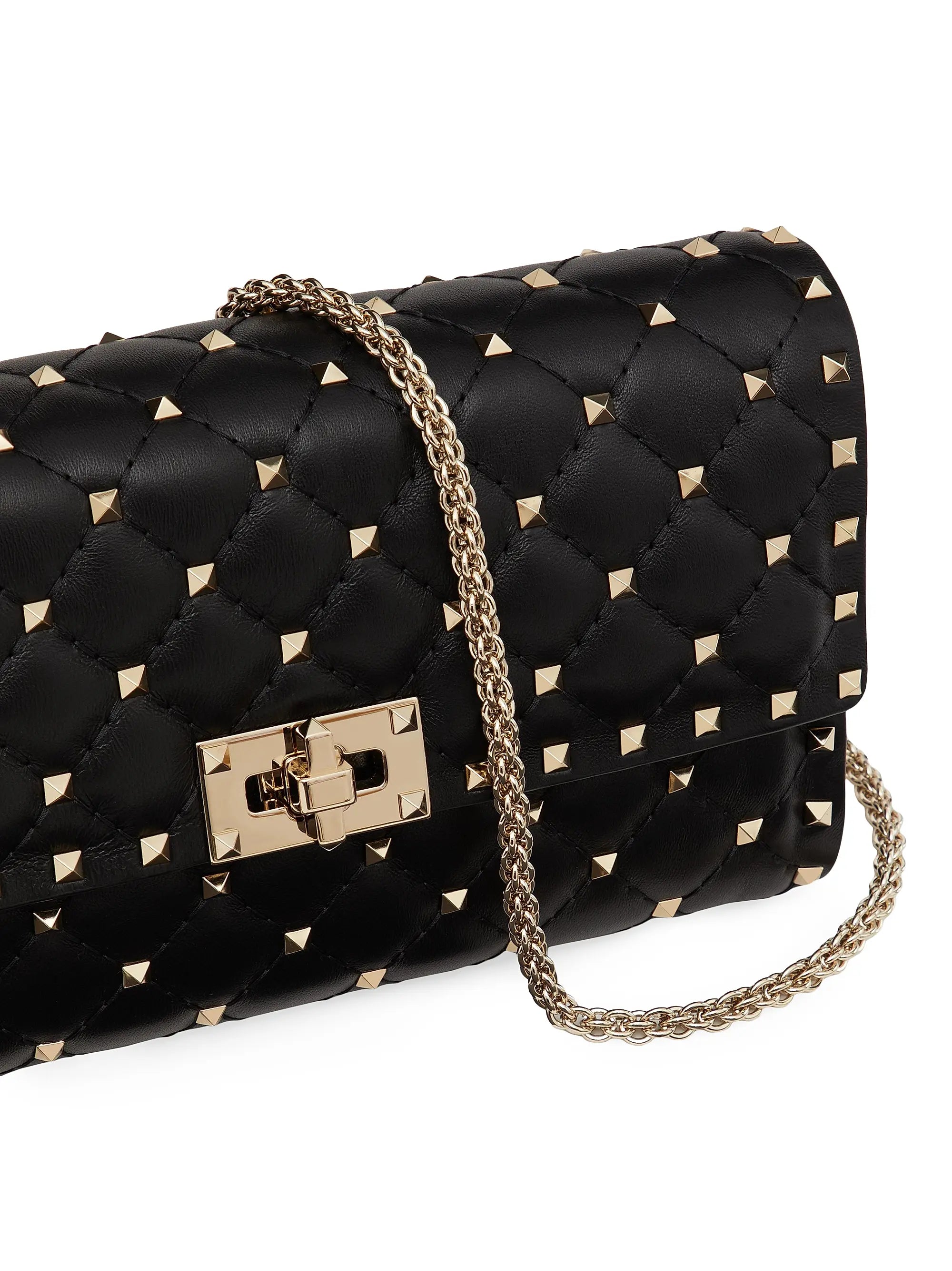 Valentino Garavani Rockstud Spike Nappa Leather Crossbody Clutch Bag