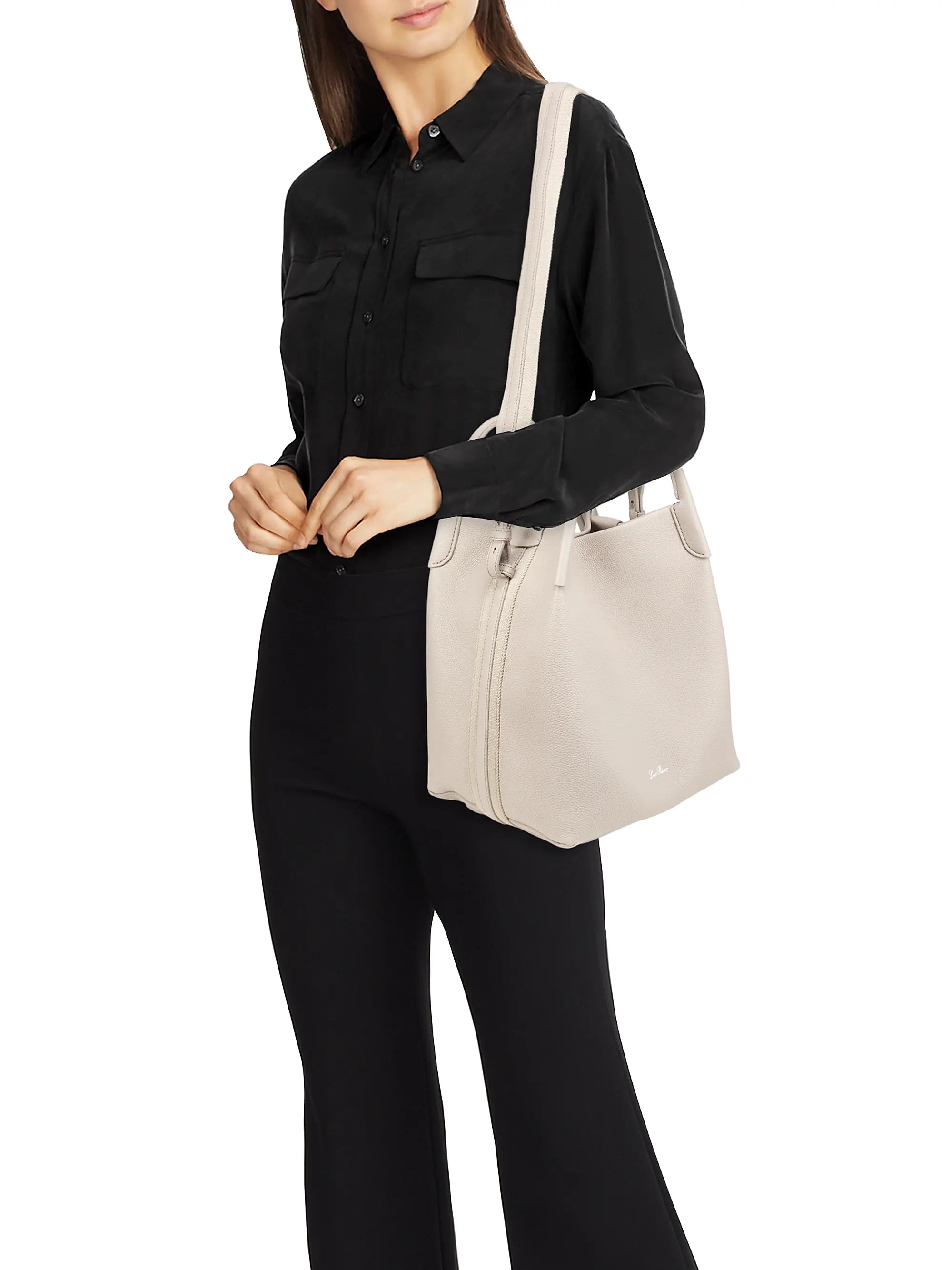 Loro Piana Bale Leather Top Handle Bag