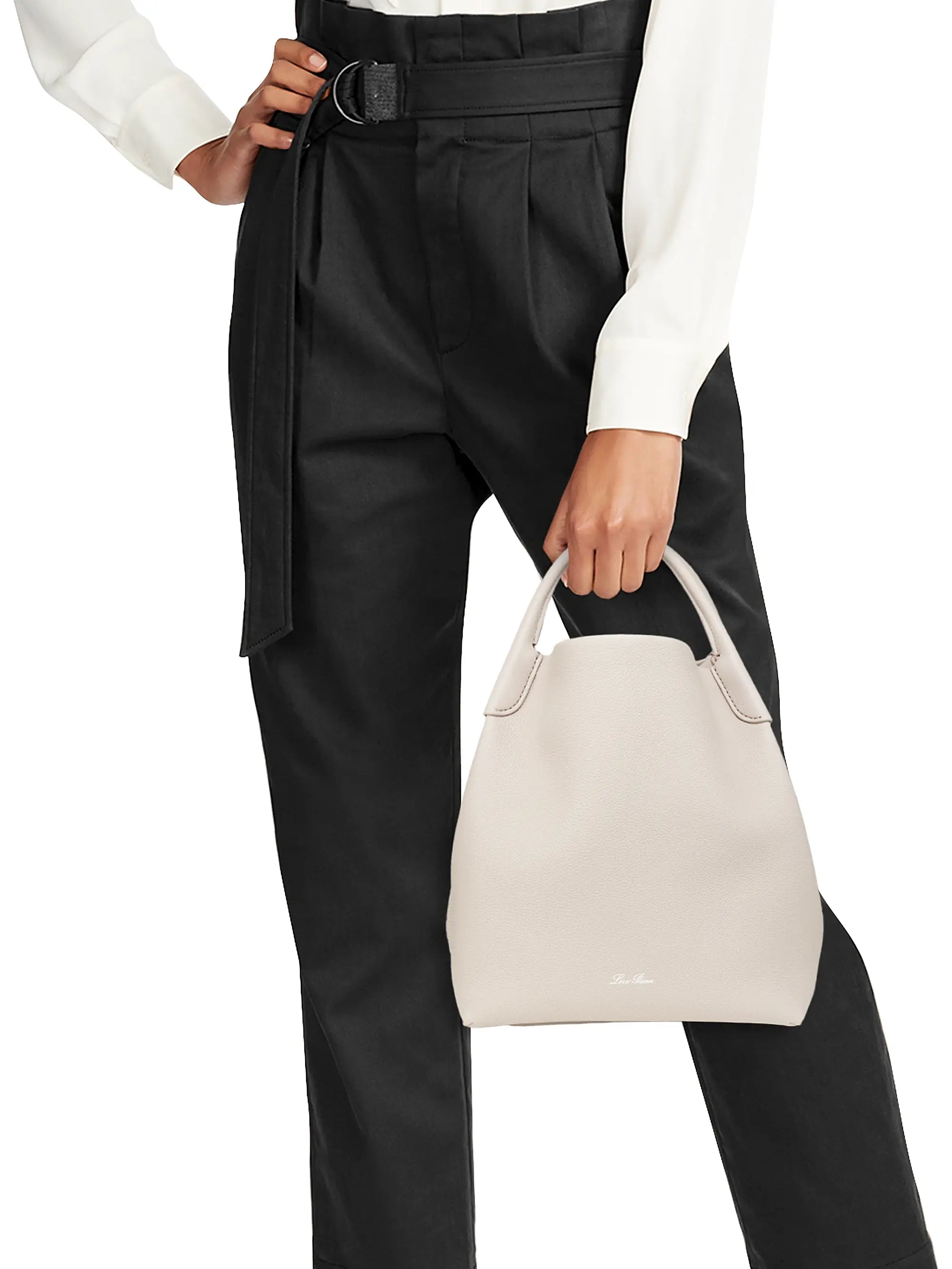 Loro Piana Bale Leather Top Handle Bag