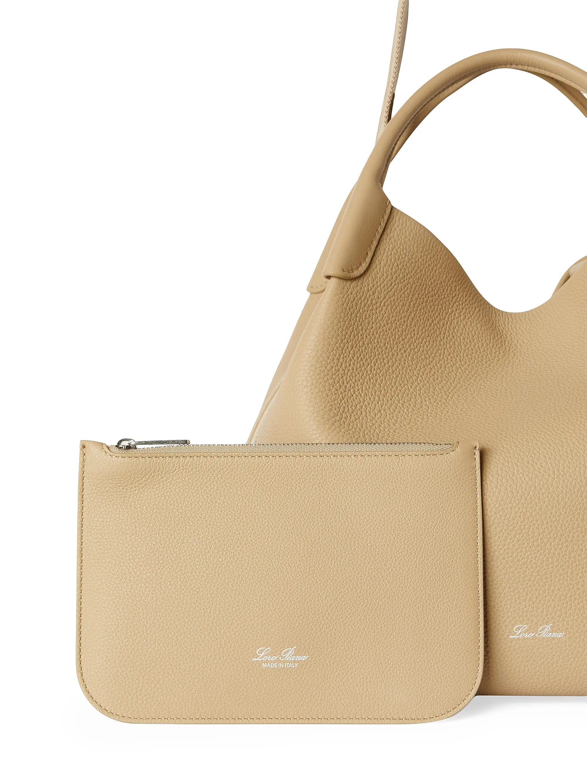 Loro Piana Bale Leather Top Handle Bag