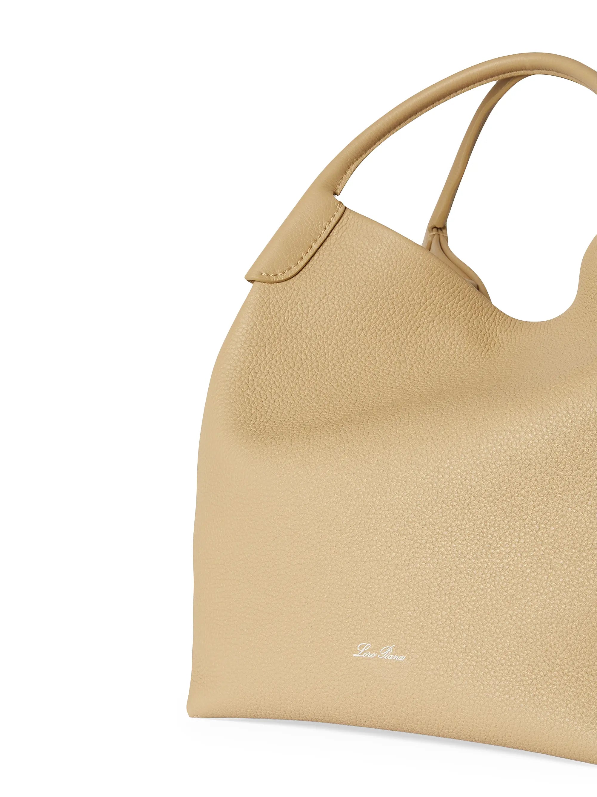 Loro Piana Bale Leather Top Handle Bag