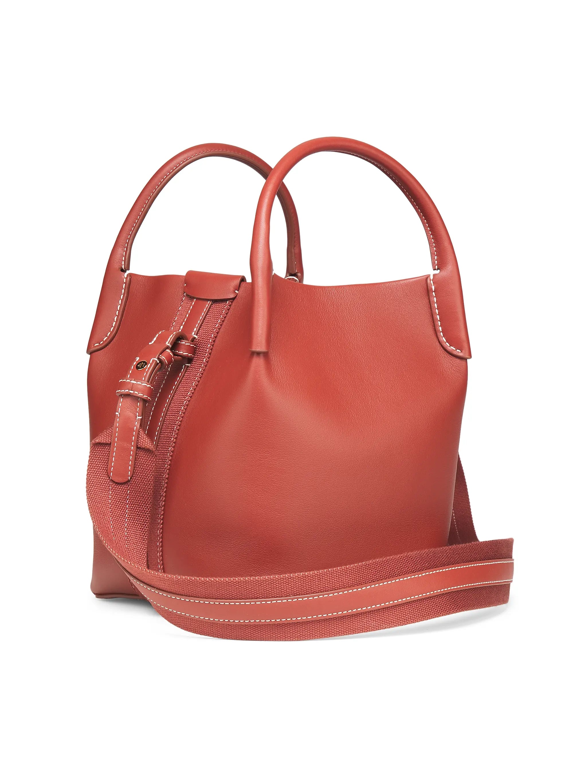 Loro Piana Small Bale Rounded Leather Top Handle Bag