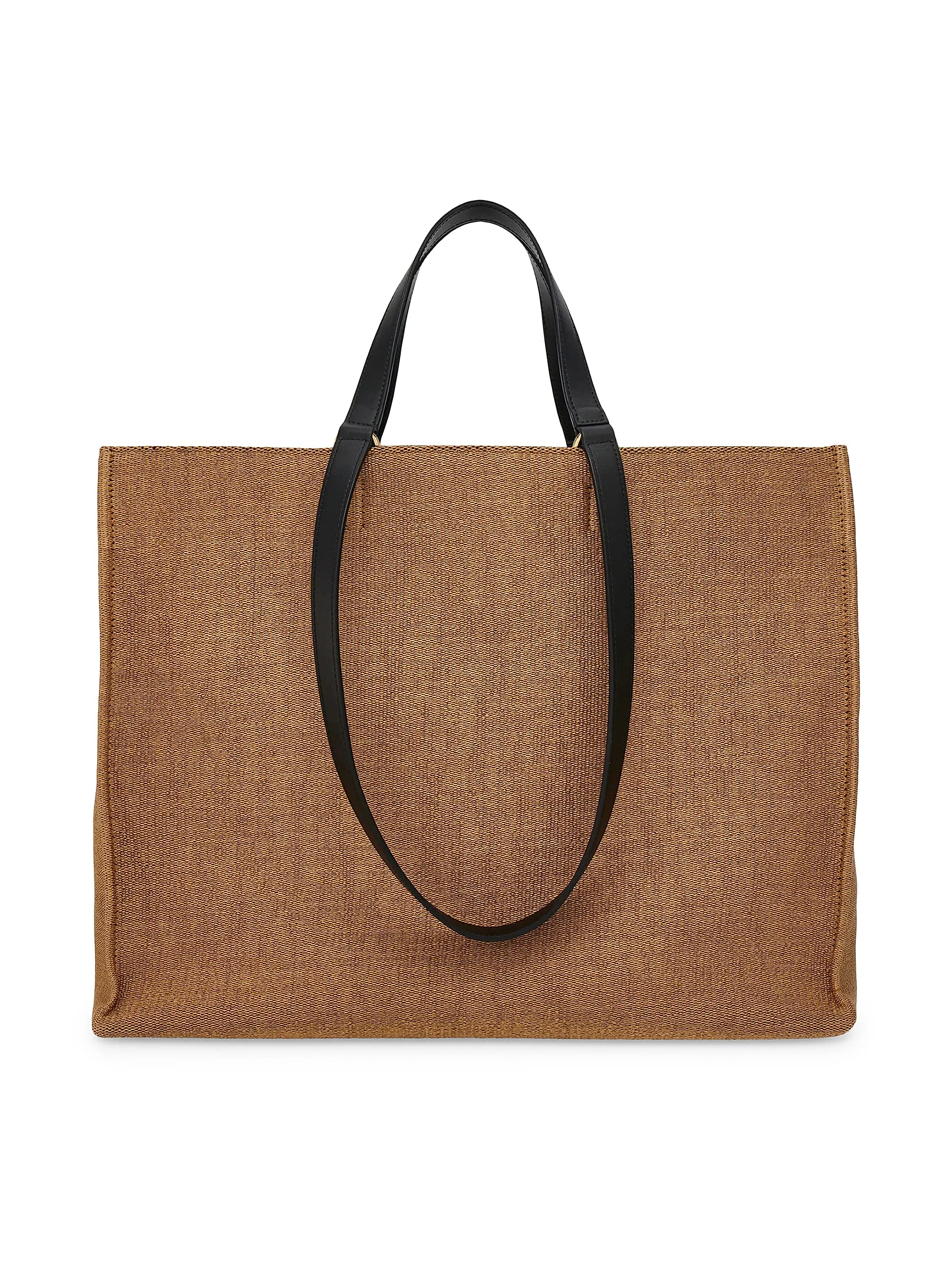 FERRAGAMO Large F. Signature Raffia & Leather Tote Bag