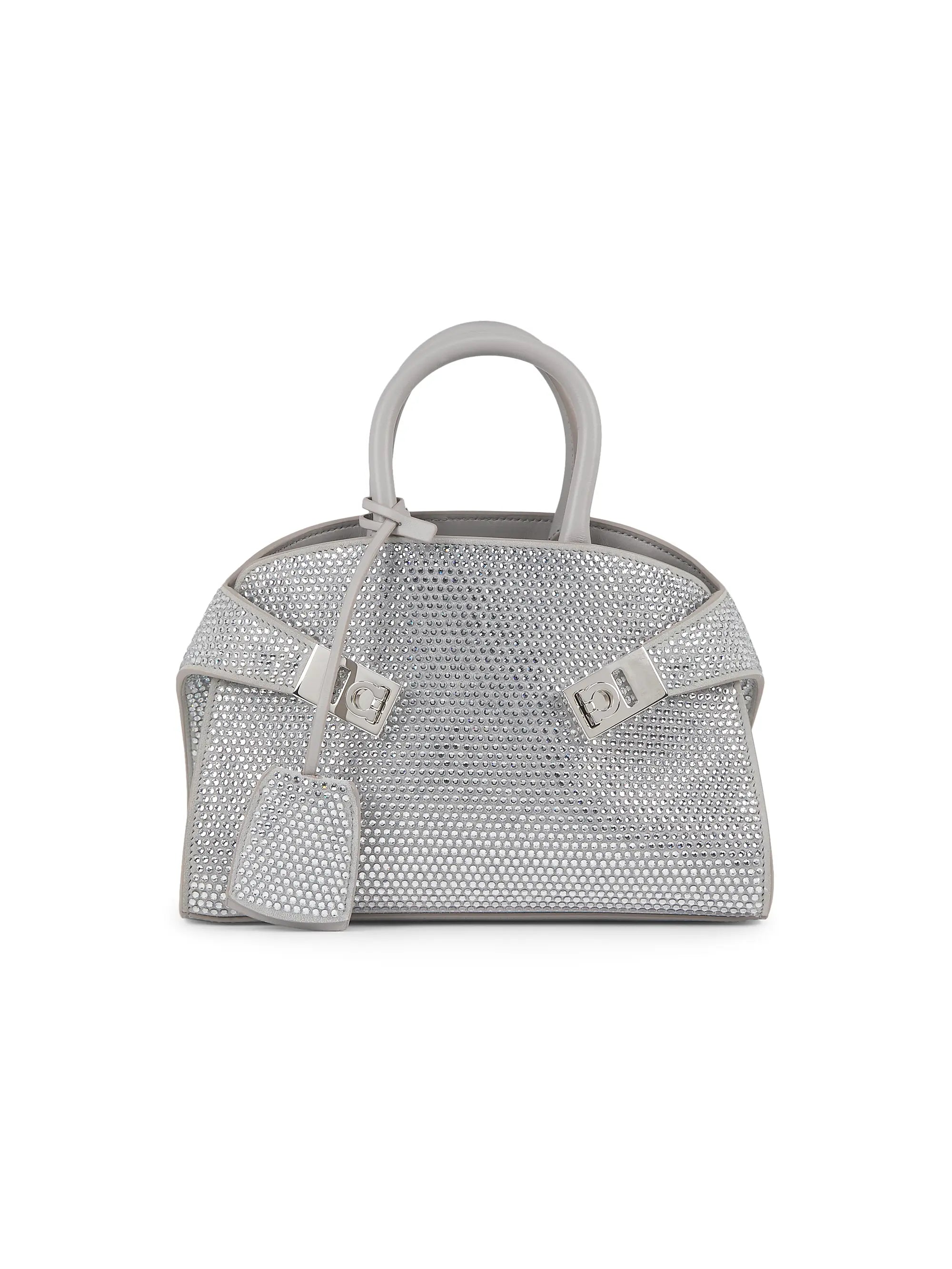 FERRAGAMO Mini Hug Embellished Leather Crossbody Bag