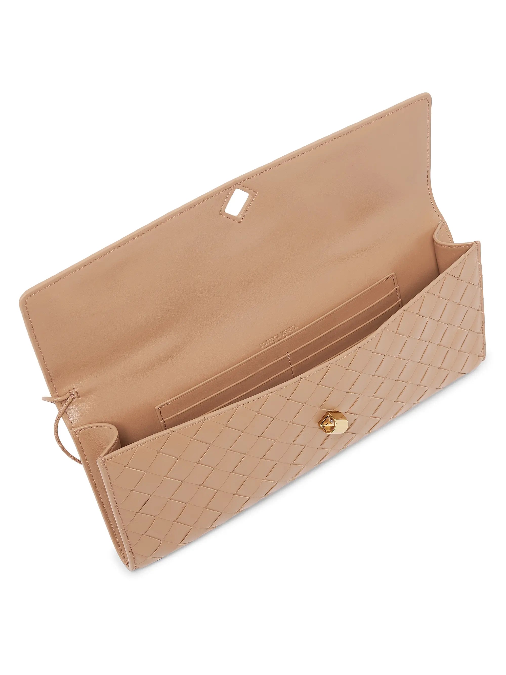 Bottega Veneta Andiamo Intrecciato Leather Top-Handle Clutch