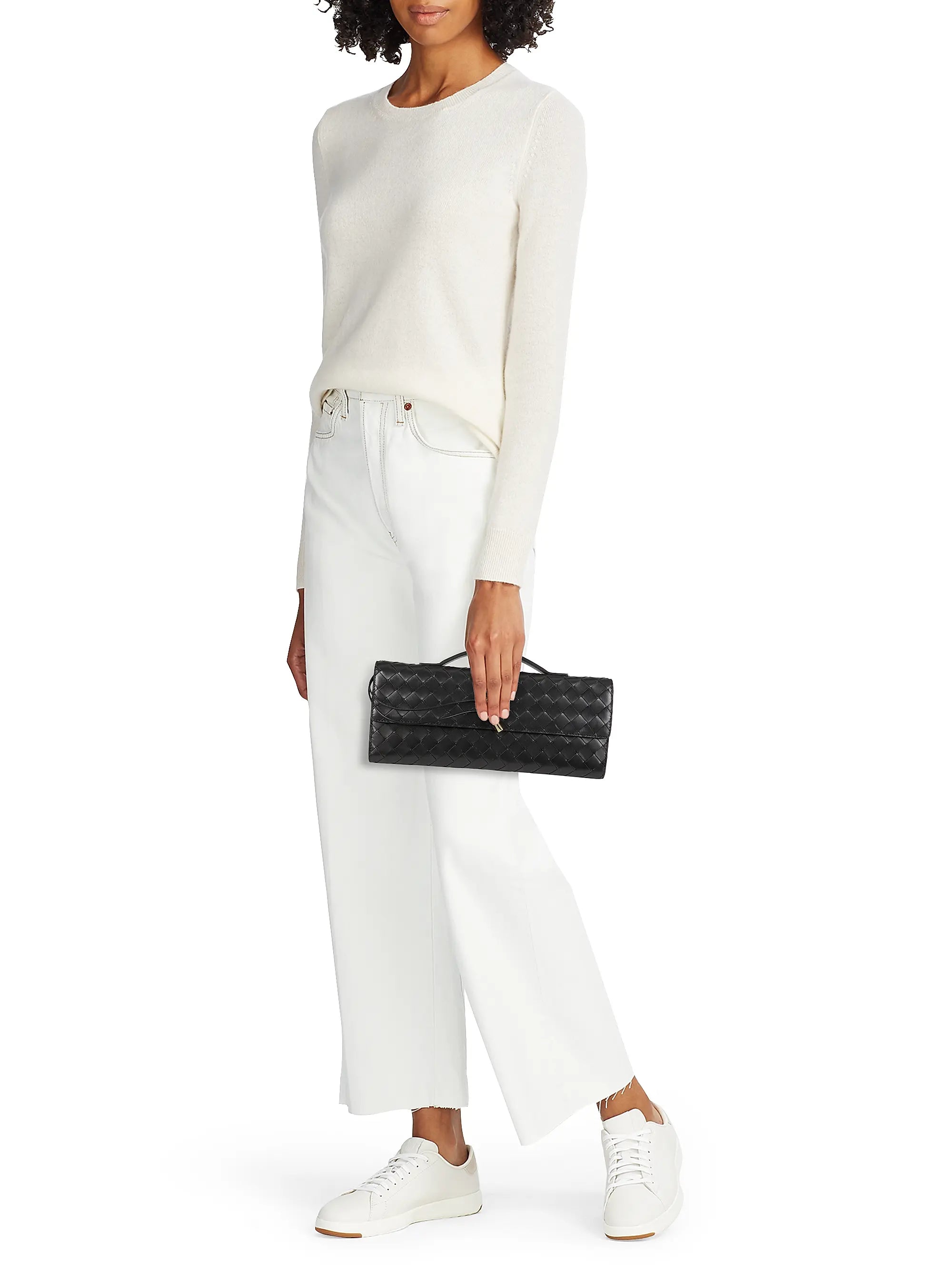 Bottega Veneta Andiamo Intrecciato Leather Top-Handle Clutch