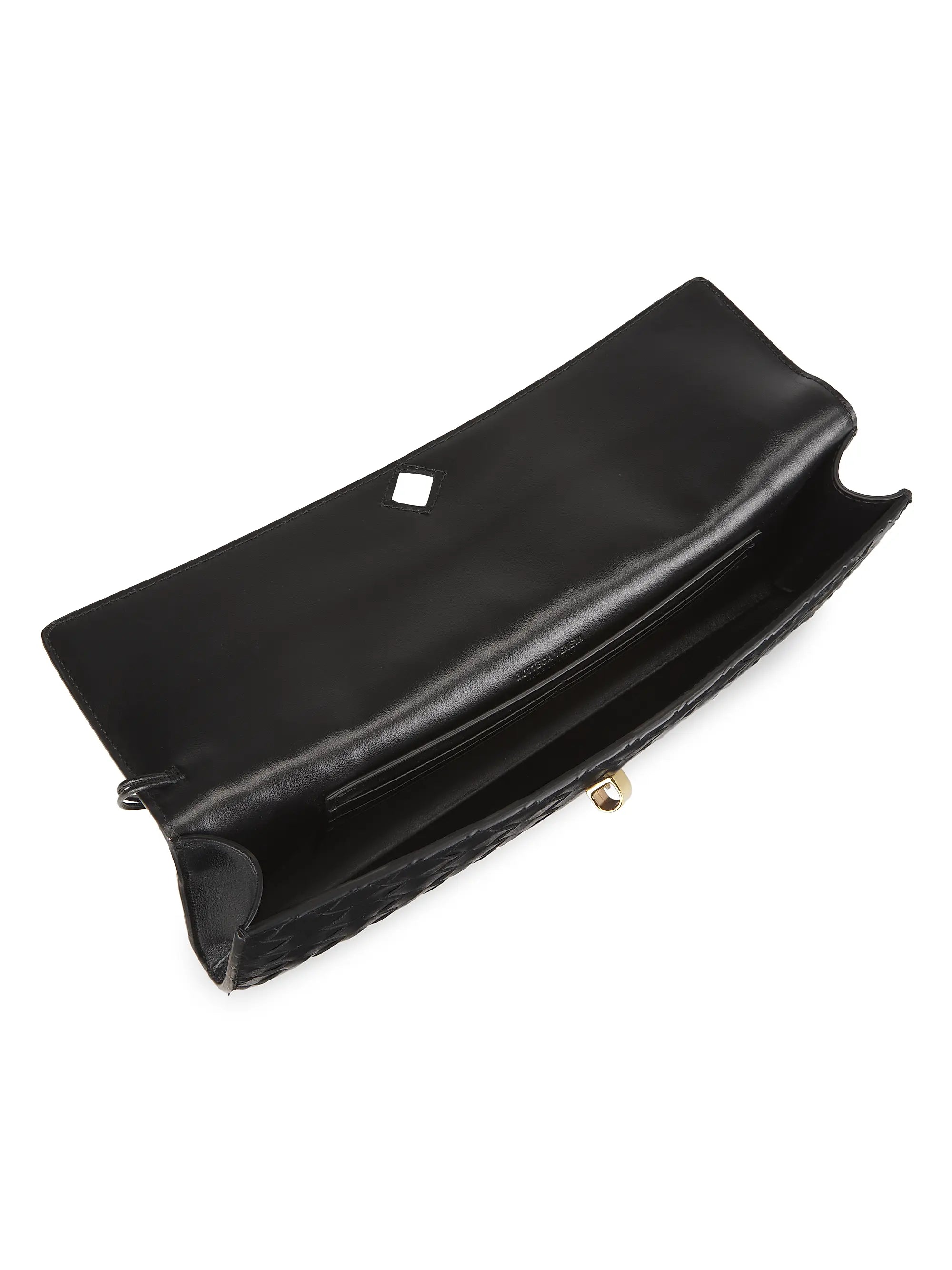 Bottega Veneta Andiamo Intrecciato Leather Top-Handle Clutch