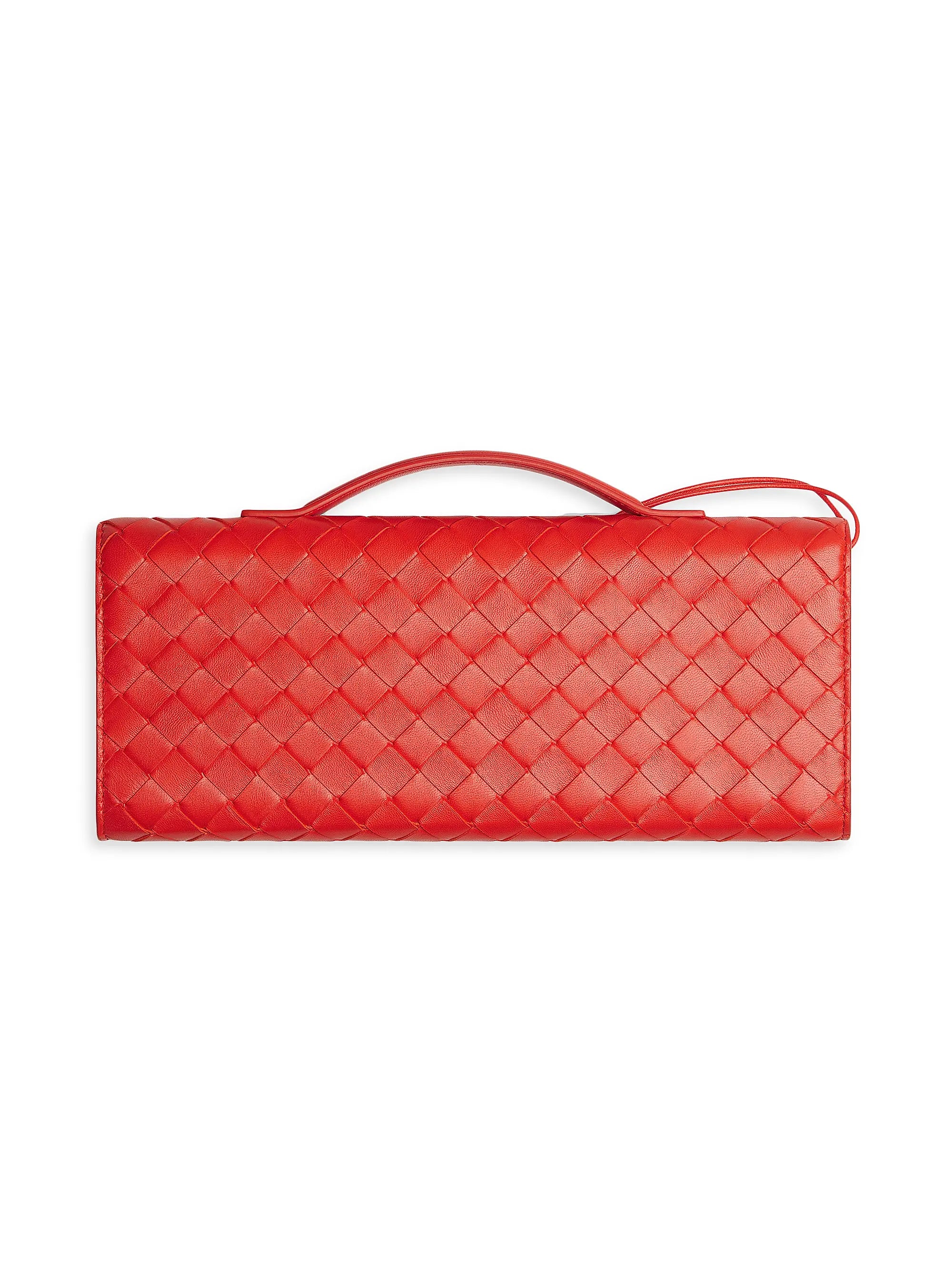 Bottega Veneta Andiamo Intrecciato Leather Top-Handle Clutch